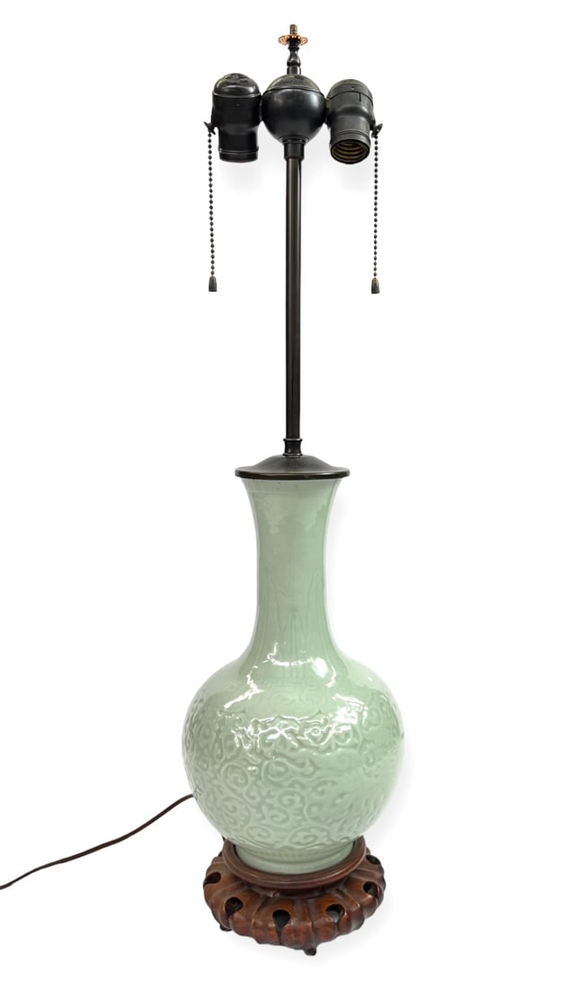 Chinese Celadon Lamp. (1 of 3)