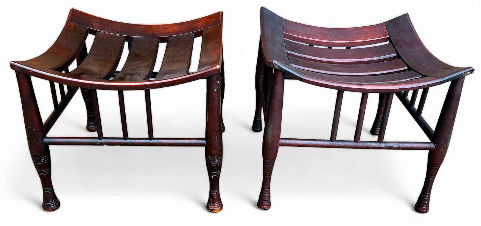 Pair of Thebes Short Form Designer Stools. (1 of 3)