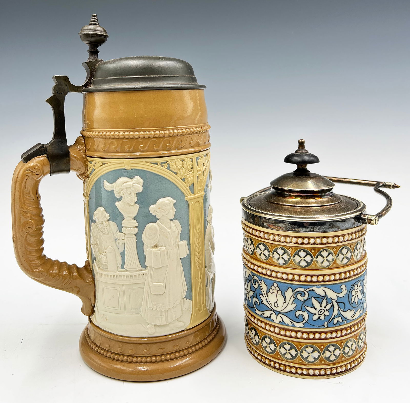 Lot: Villeroy & Boch Mettlach Stein and Jar. (1 of 7)
