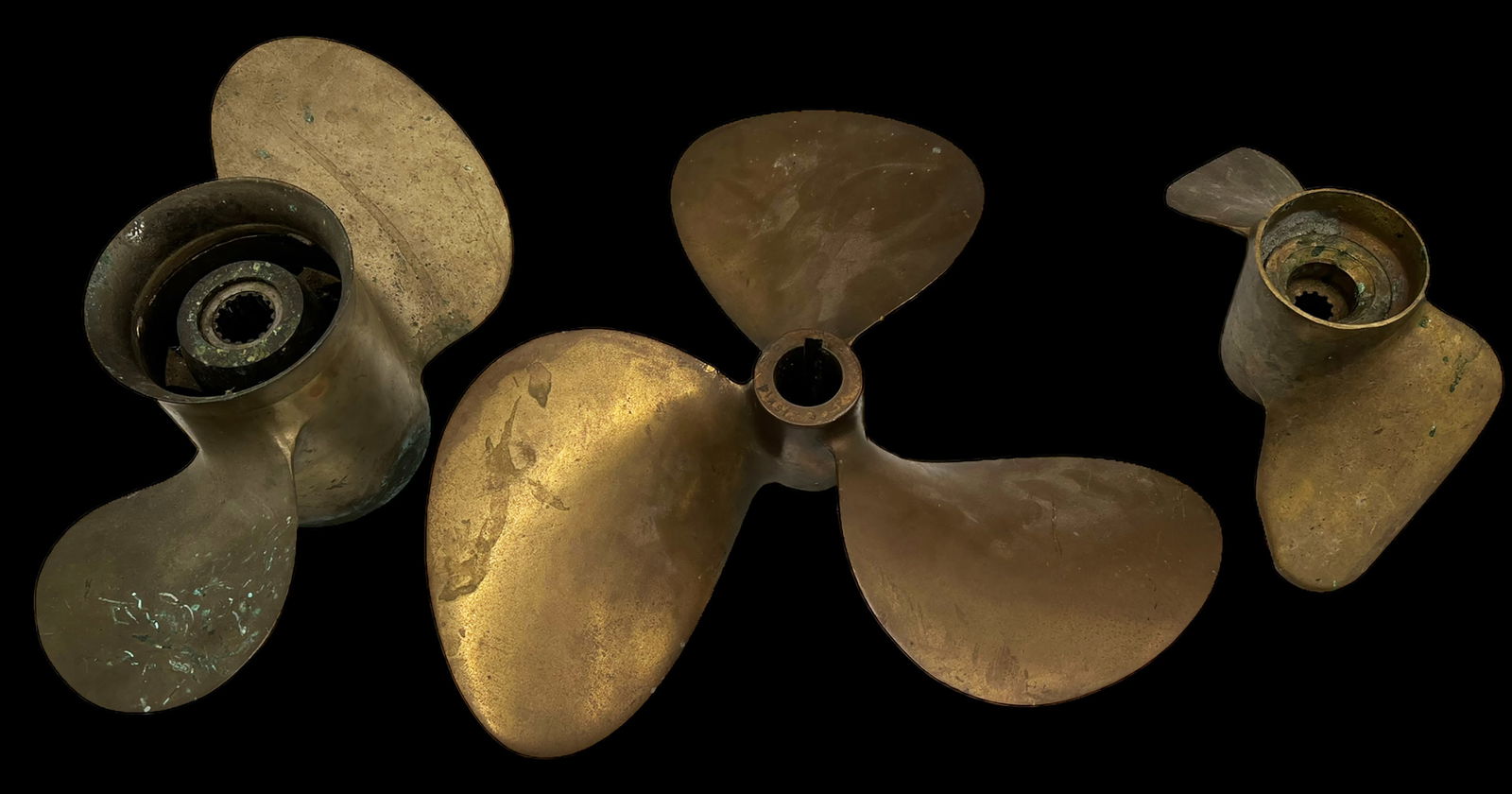 Lot: 3 Pcs.- Vintage Bronze Boat Propellers. (1 of 4)