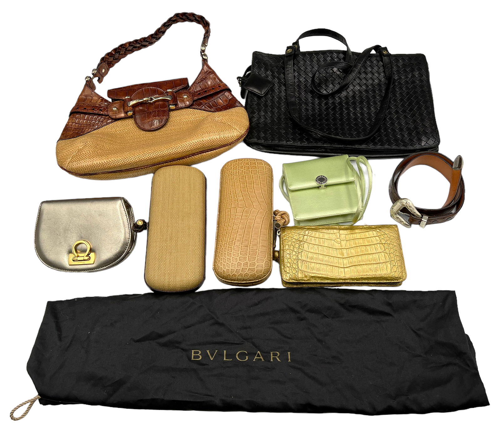 Lot of Handbags, Marked Ferragamo, etc. (1 of 18)