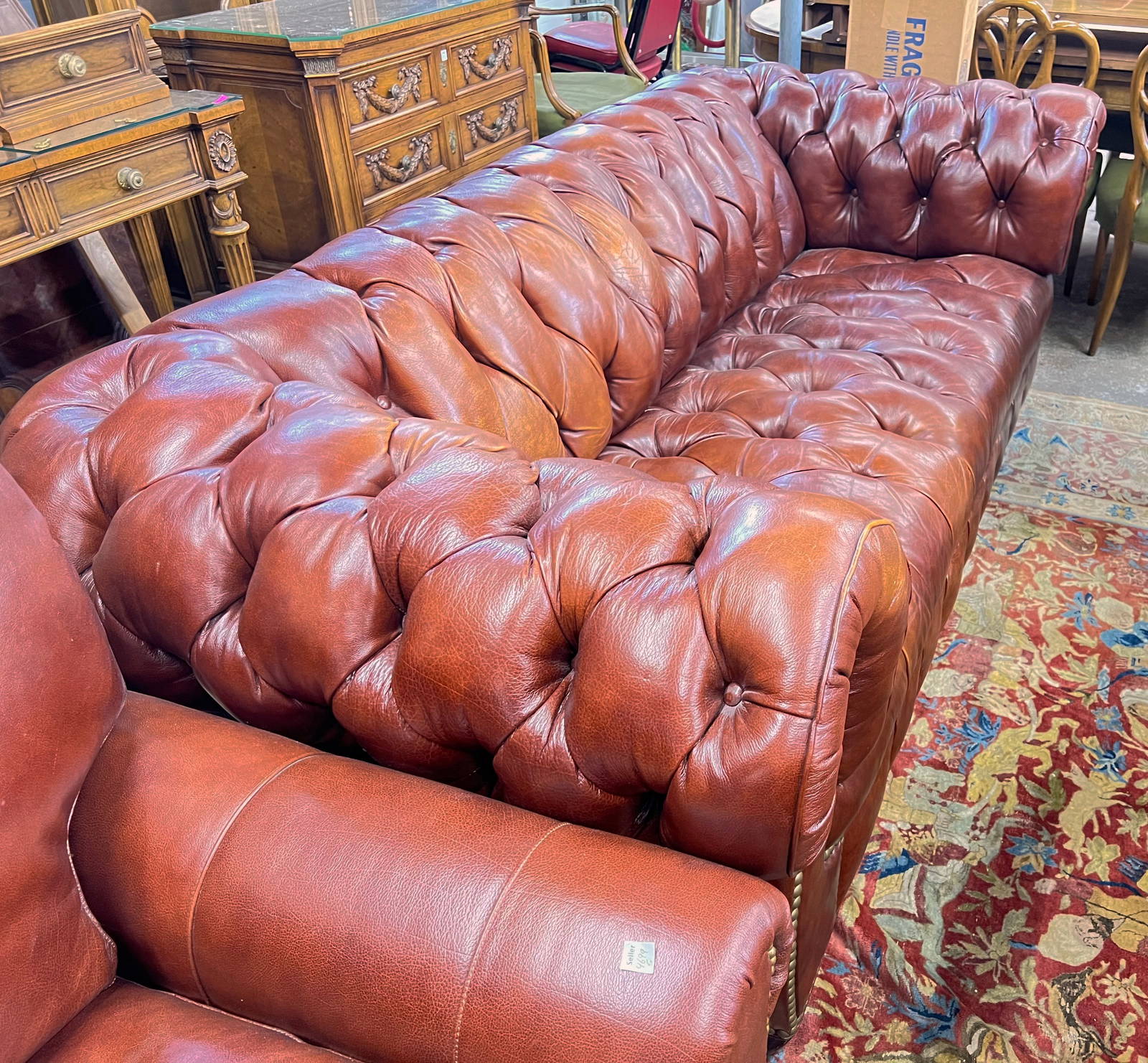 Hancock & Moore "harrod" Chesterfield Leather Sofa Auction
