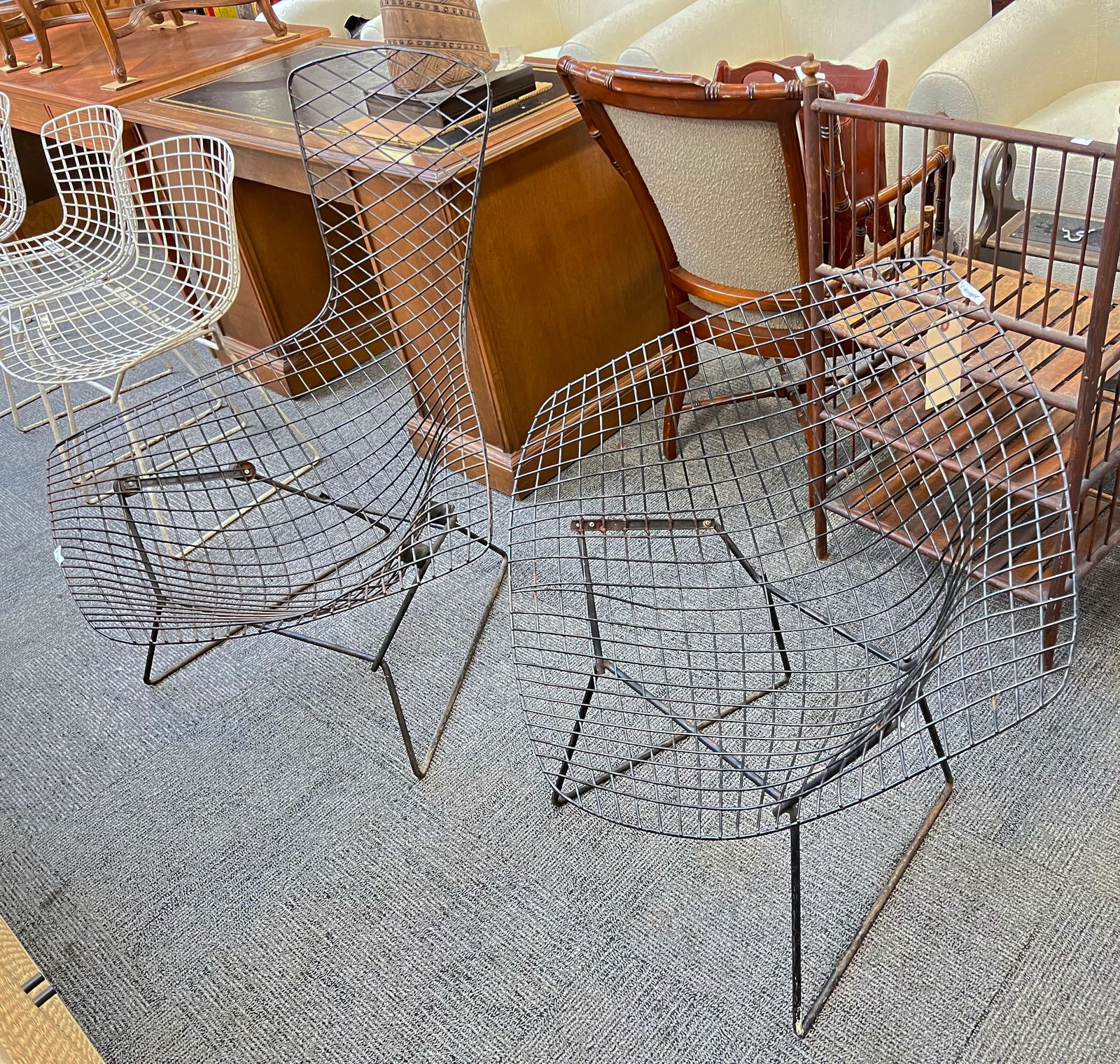 Two Harry Bertoia Wire Chairs. (1 of 1)