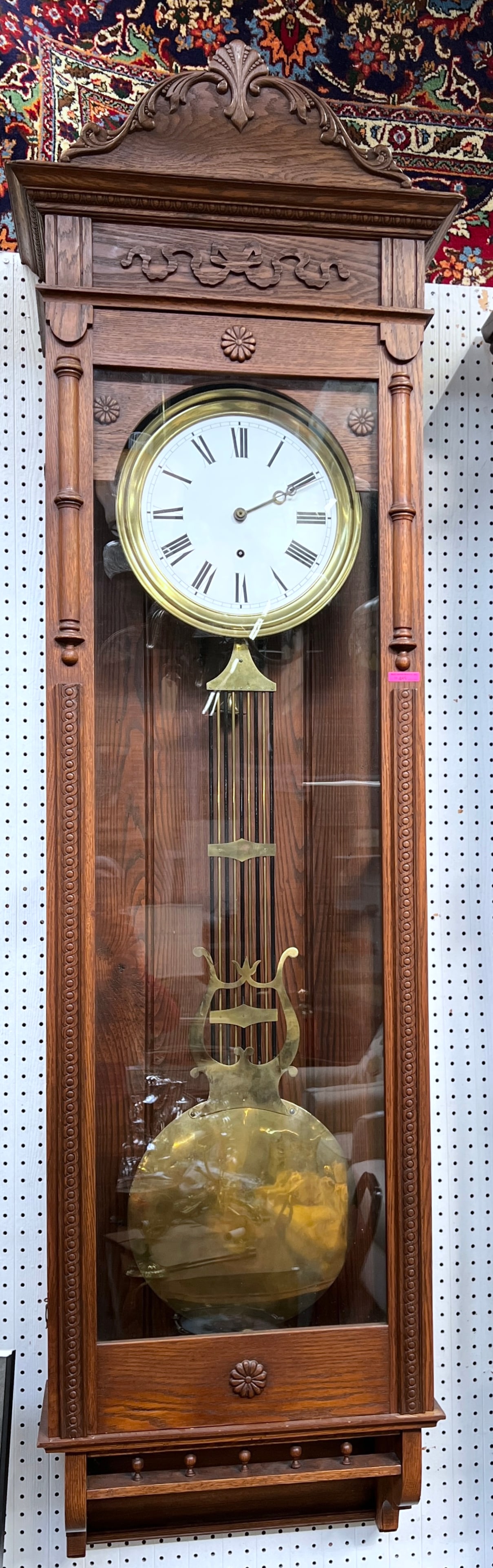 French Oak Long Case Regulator Clock. (1 of 1)