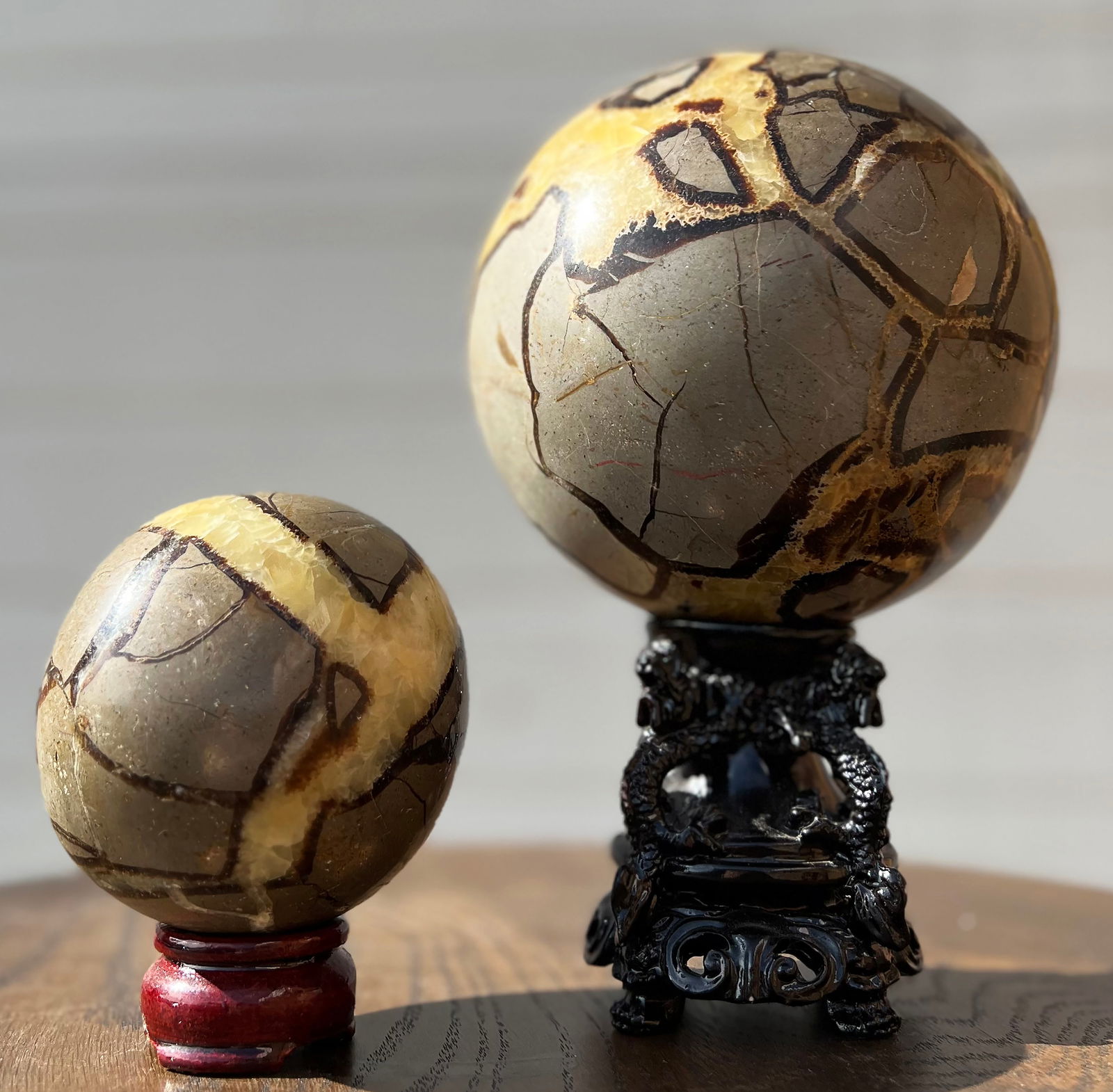 Pair of Polished Septarian Spheres. (1 of 5)