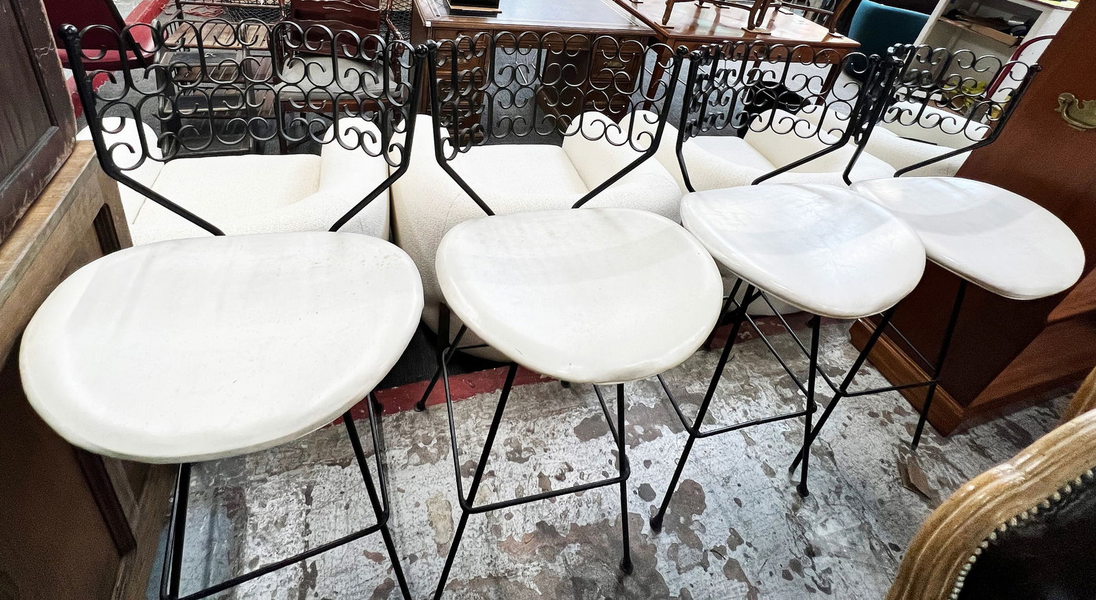 Set of Four Arthur Umanoff Granada Bar Stools. (1 of 2)