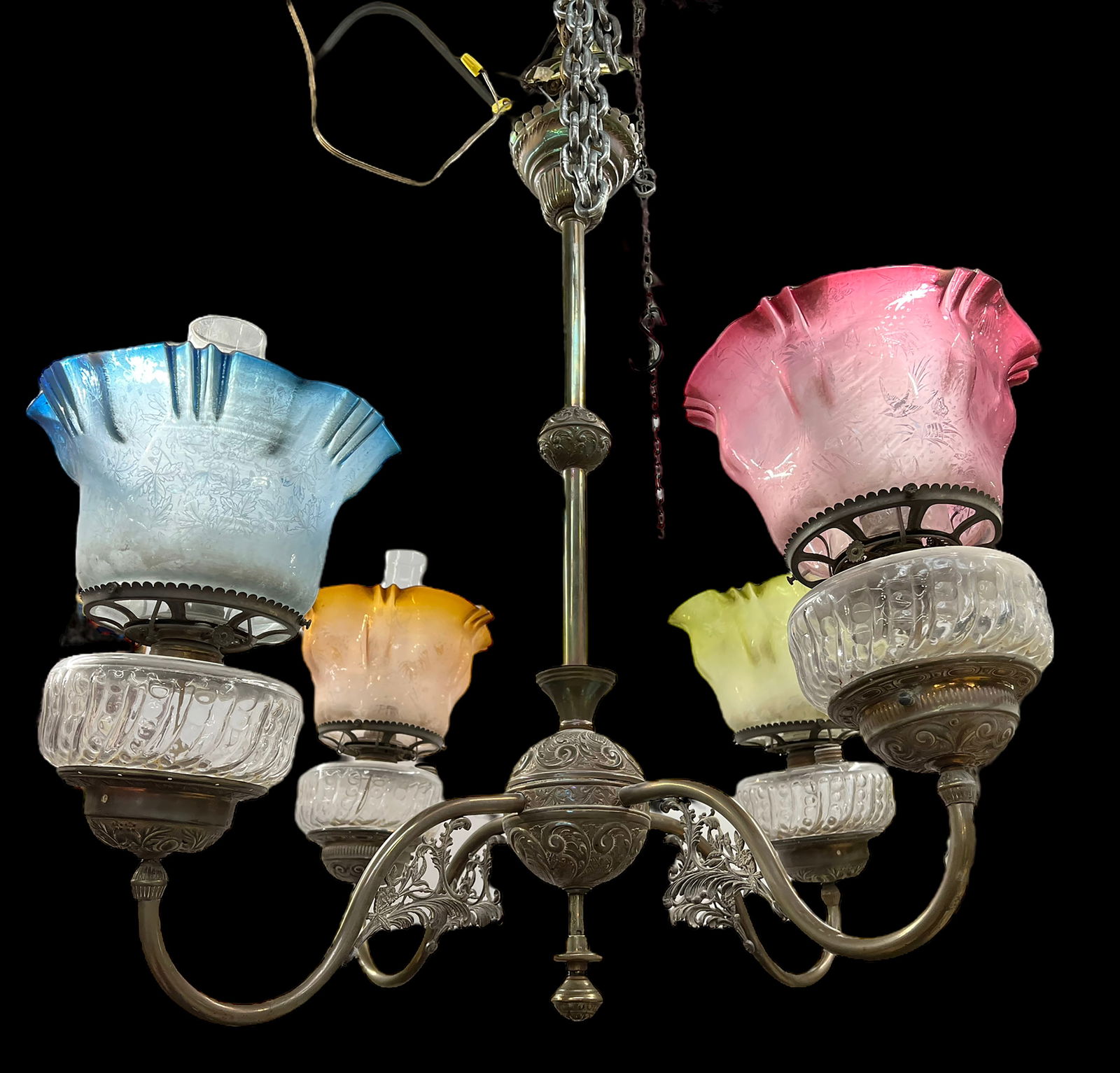 Antique Victorian Electrified Light Fixture. (1 of 3)