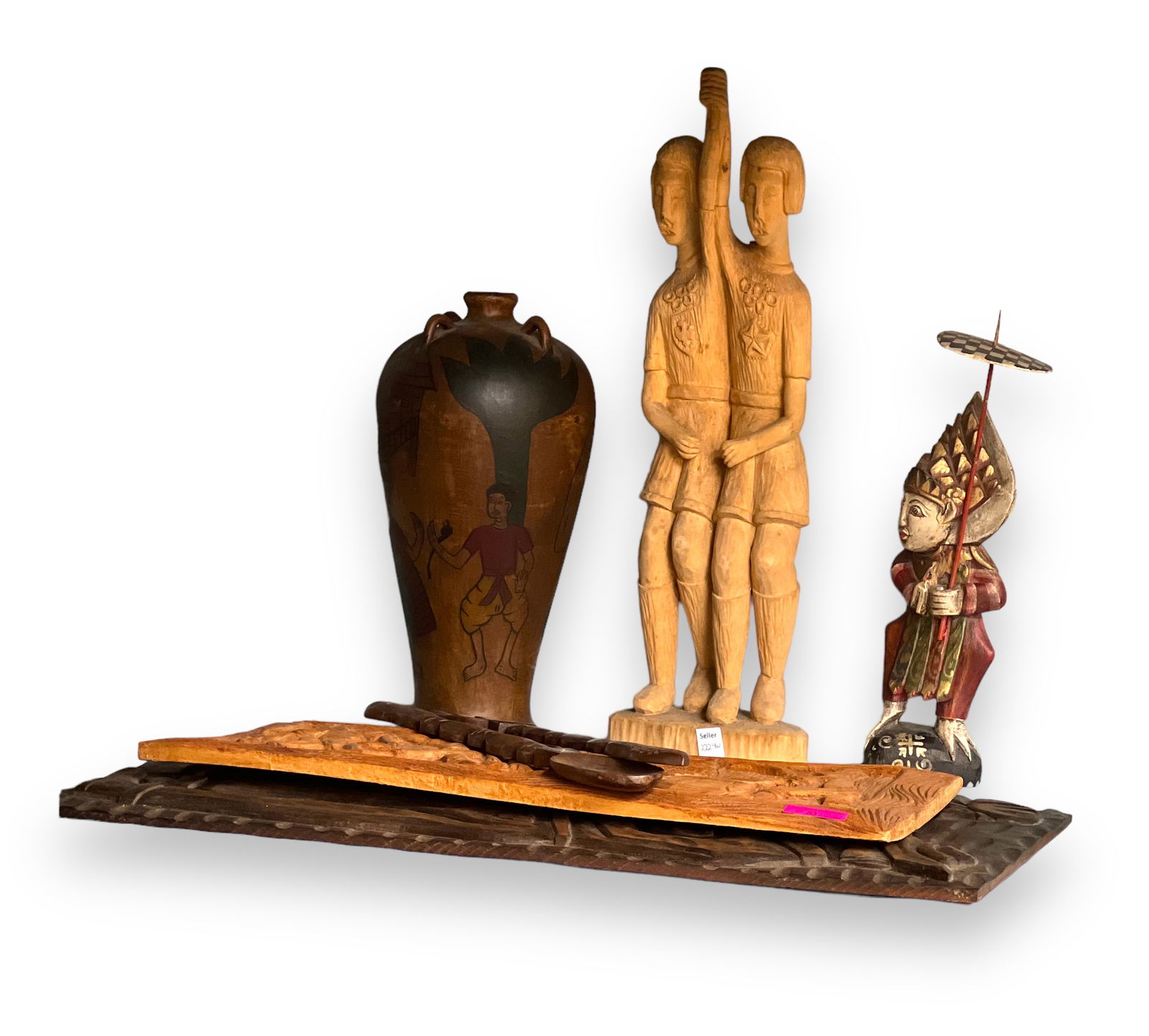 Lot of Mostly Carved Tribal and Ethnic Items. (1 of 2)