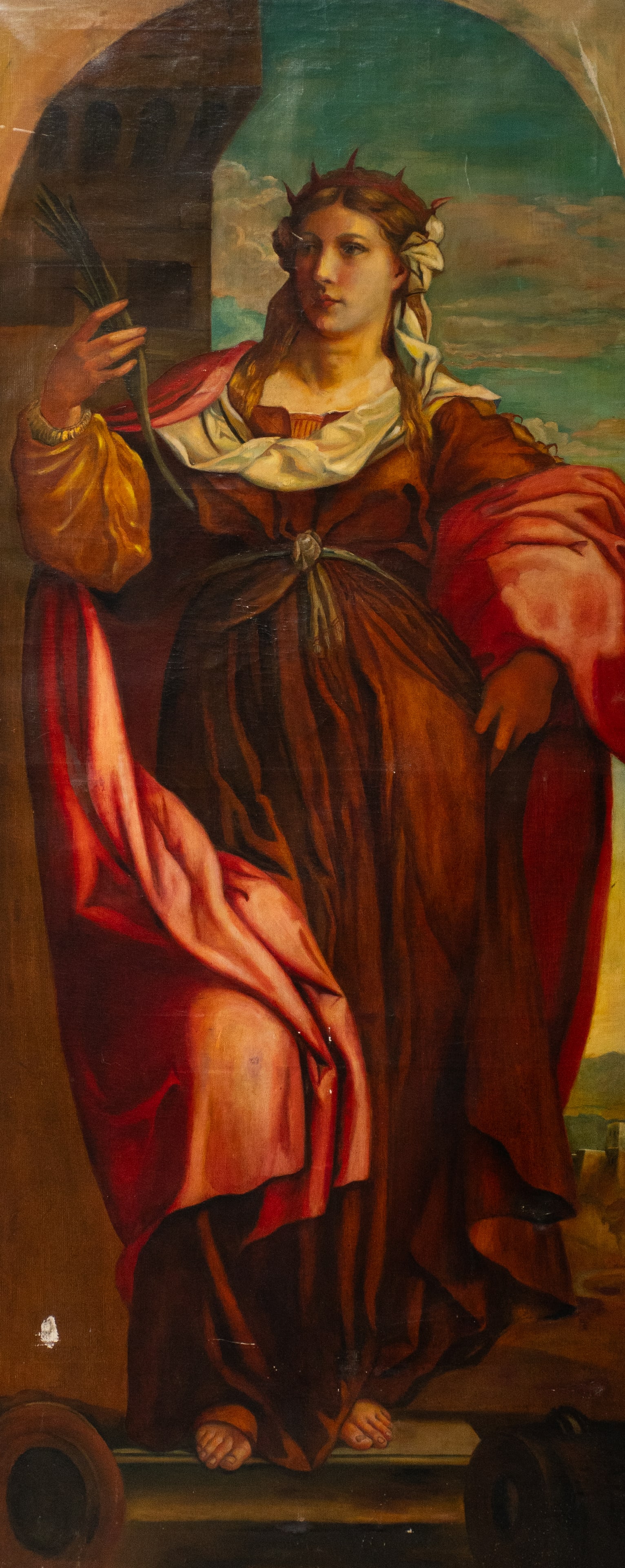 Saint Barbara, Unsigned Copy of Palma Vecchio. (1 of 6)