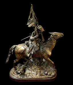 Bronze of a Cossack on Horseback, sgd. Lanceray.
