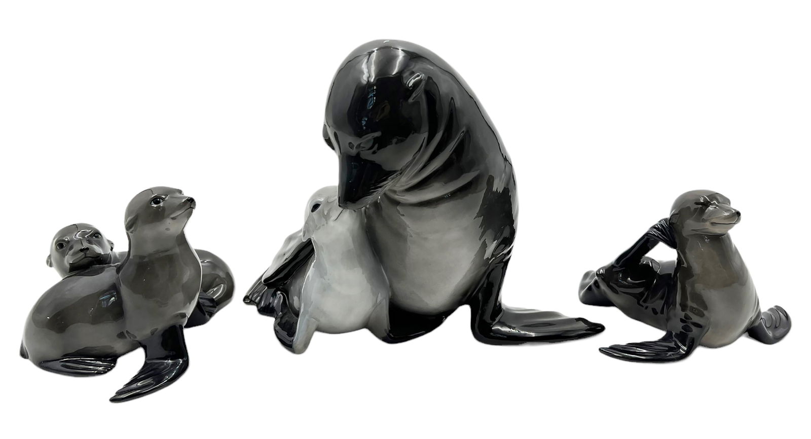 Lot: 3 Royal Copenhagen Seal Figurines. (1 of 6)