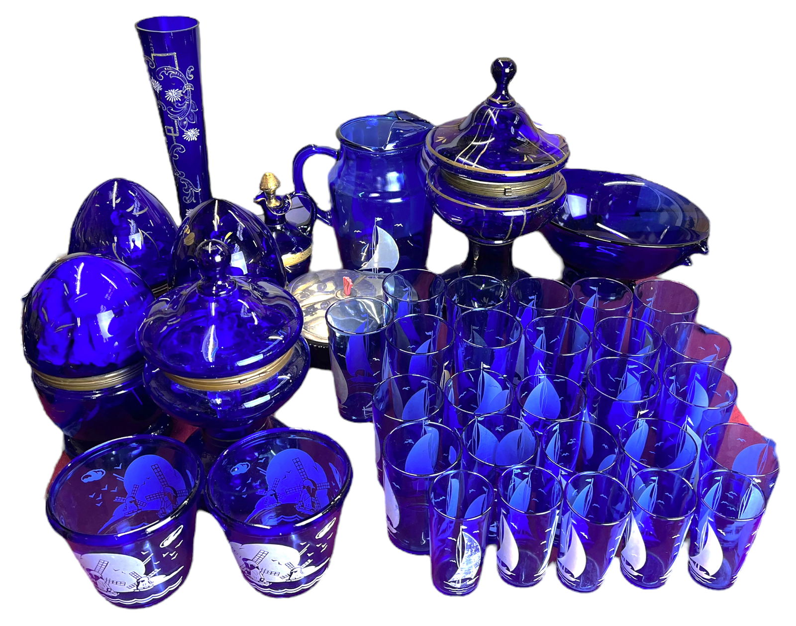 Lot of Cobalt Blue Glass- Hazel Atlas, etc. (1 of 5)