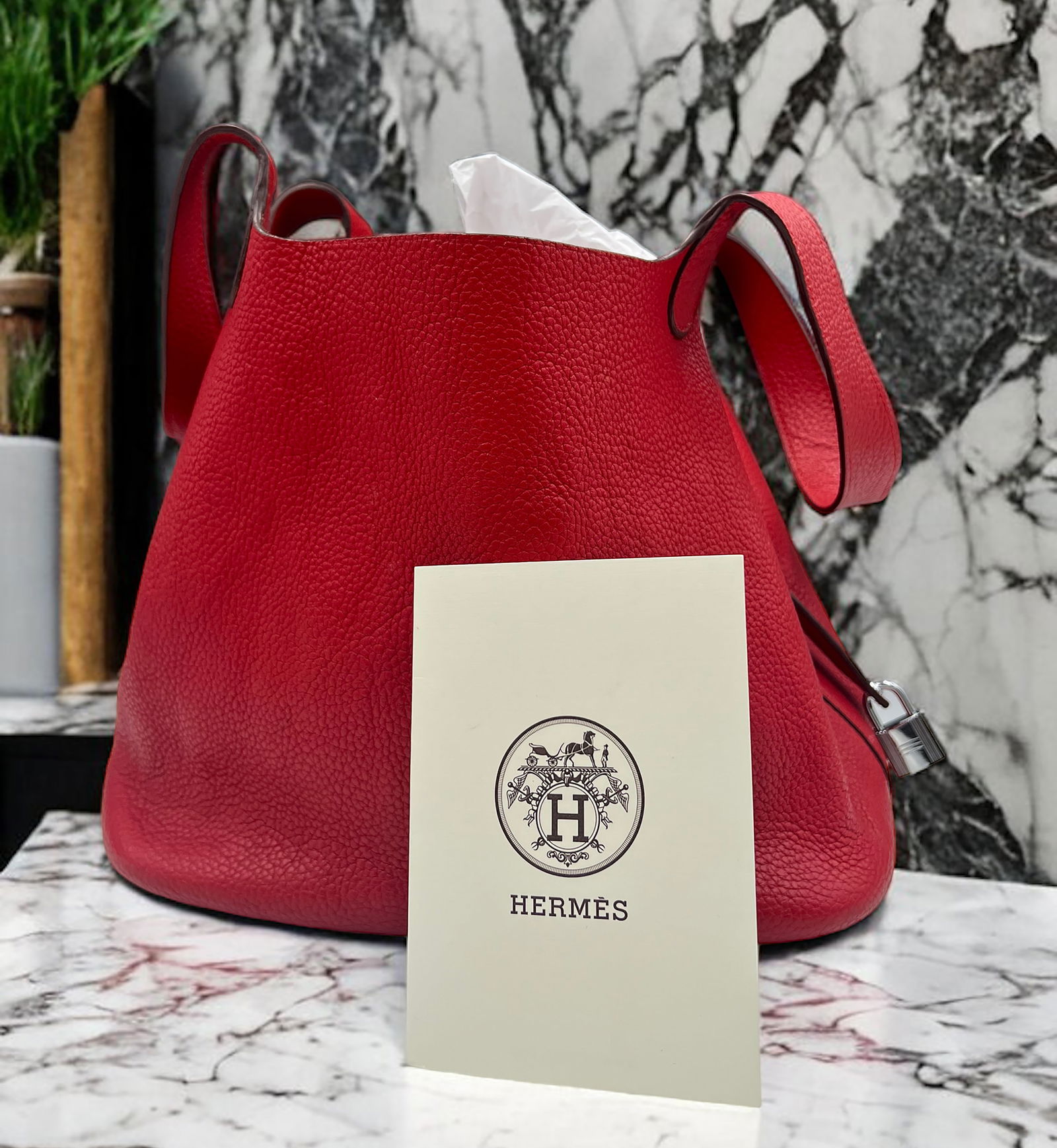 Red Leather Handbag- Hermes Picotin? (1 of 4)