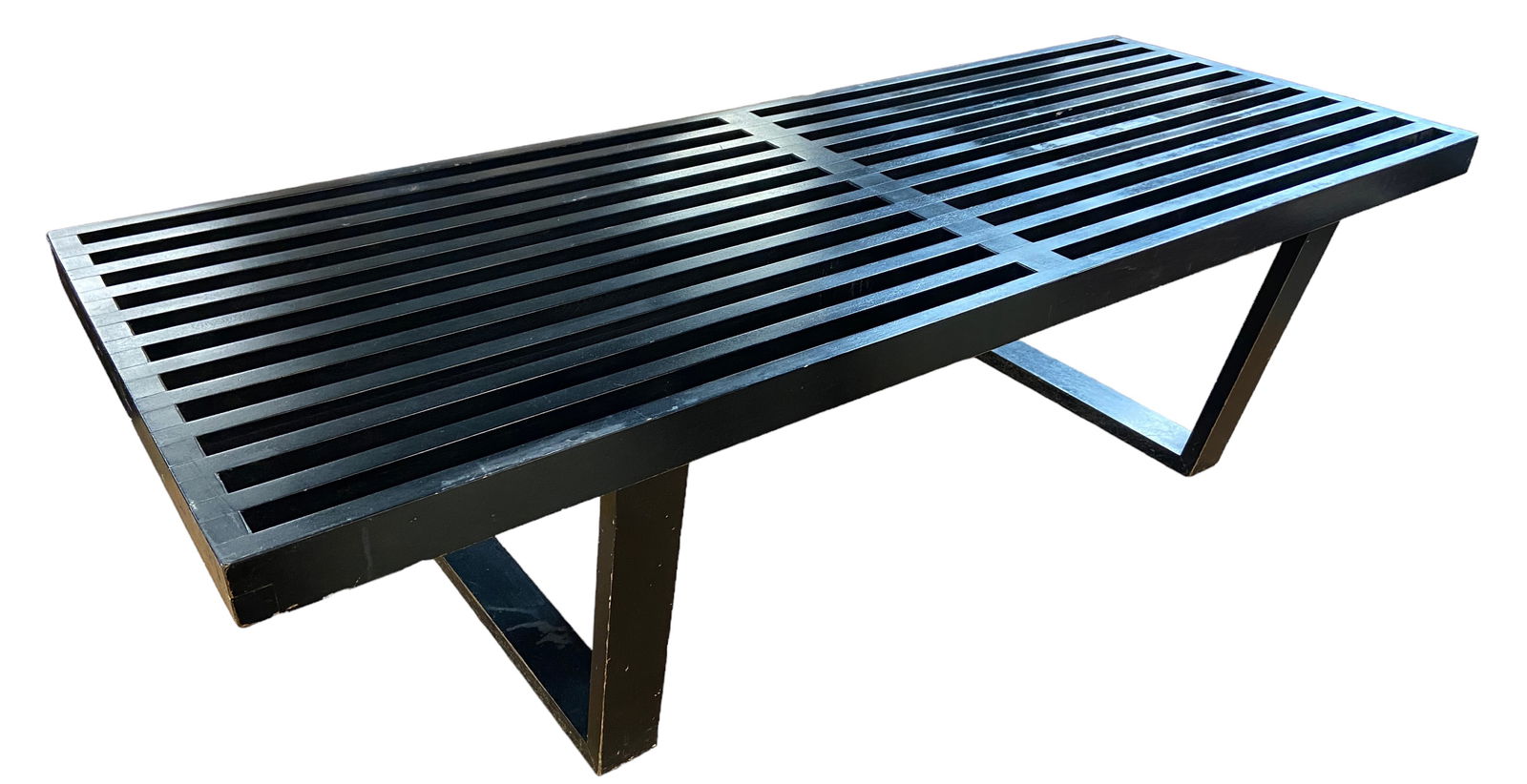 Vintage George Nelson Black Slat Bench. (1 of 1)