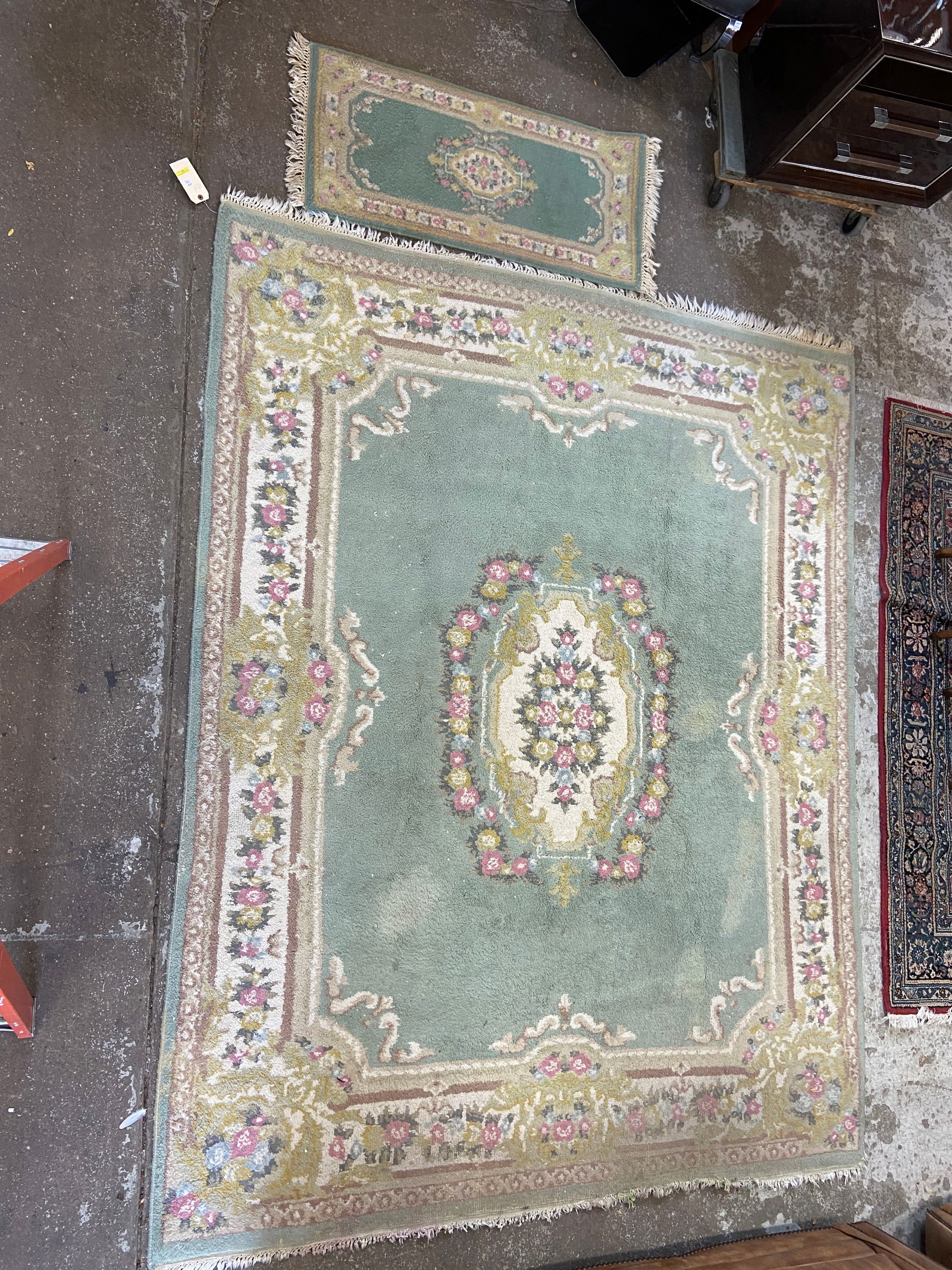 7' 7" x 9' 6" Dildar Indian Woven Rug & Small Rug. (1 of 3)