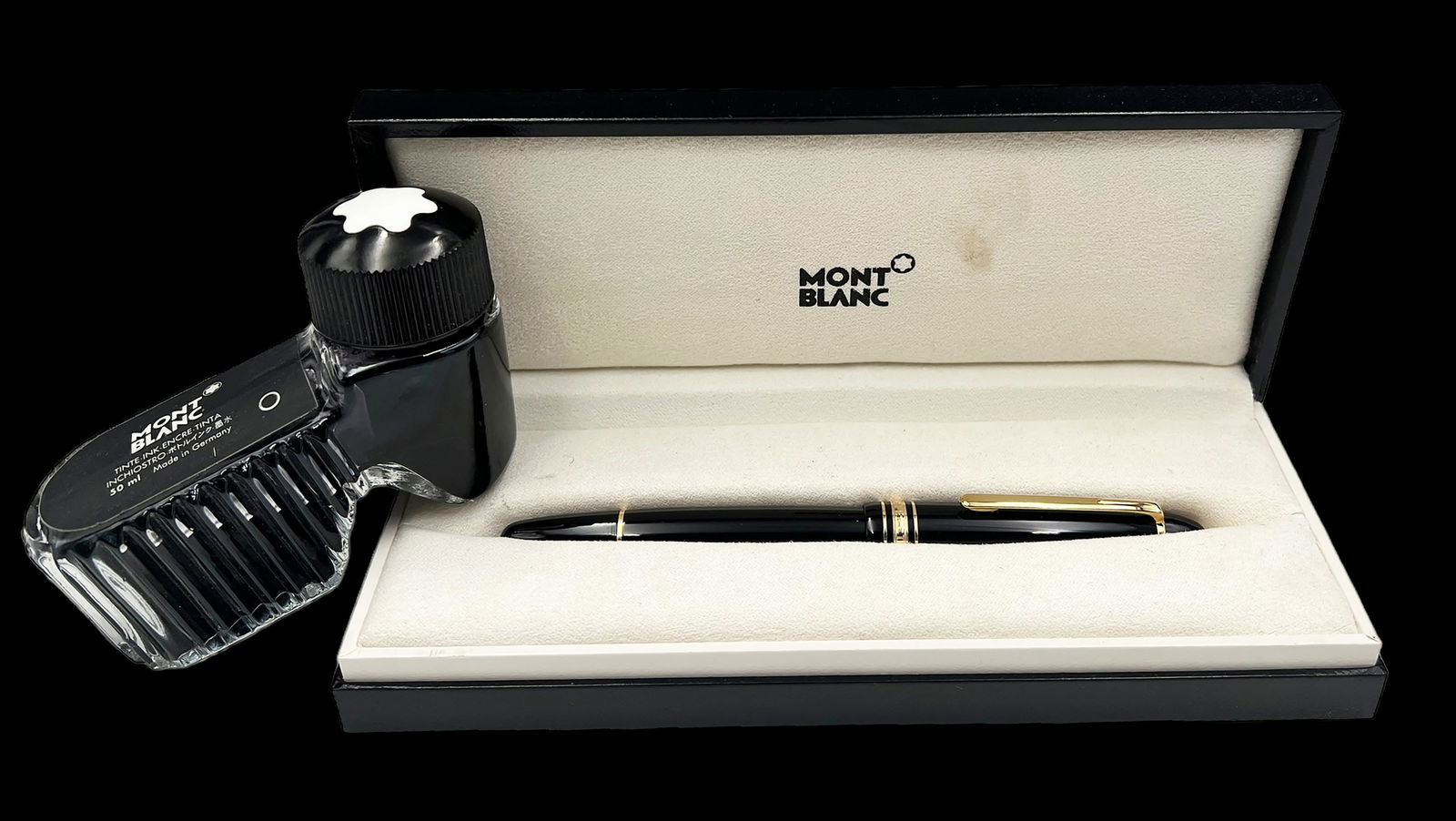 Mont Blanc Ballpoint Pen w/ Case and Ink Bottle. (1 of 3)