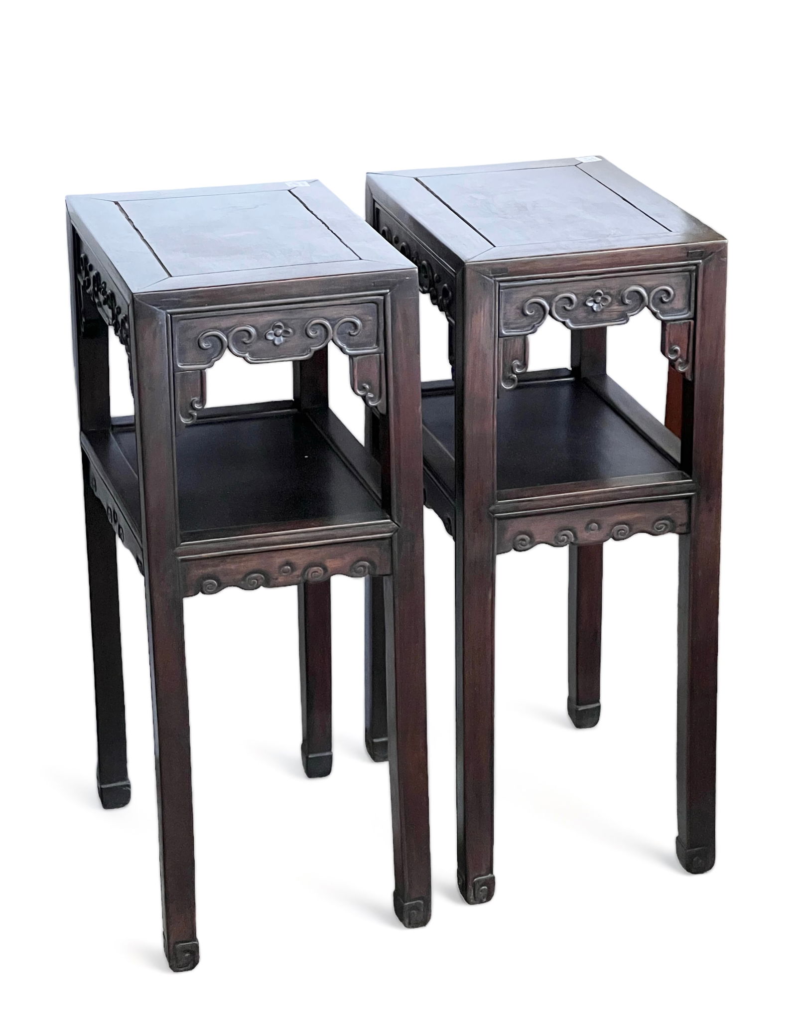 Pair of Old Chinese Rosewood Side Tables. (1 of 2)