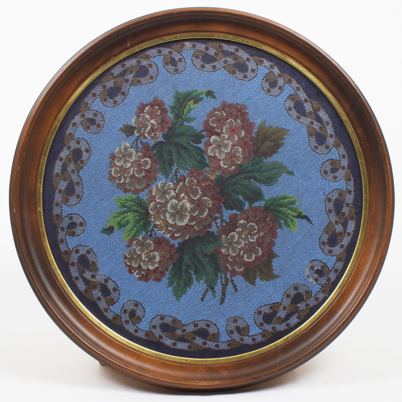 Framed Floral Beadwork. (1 of 6)