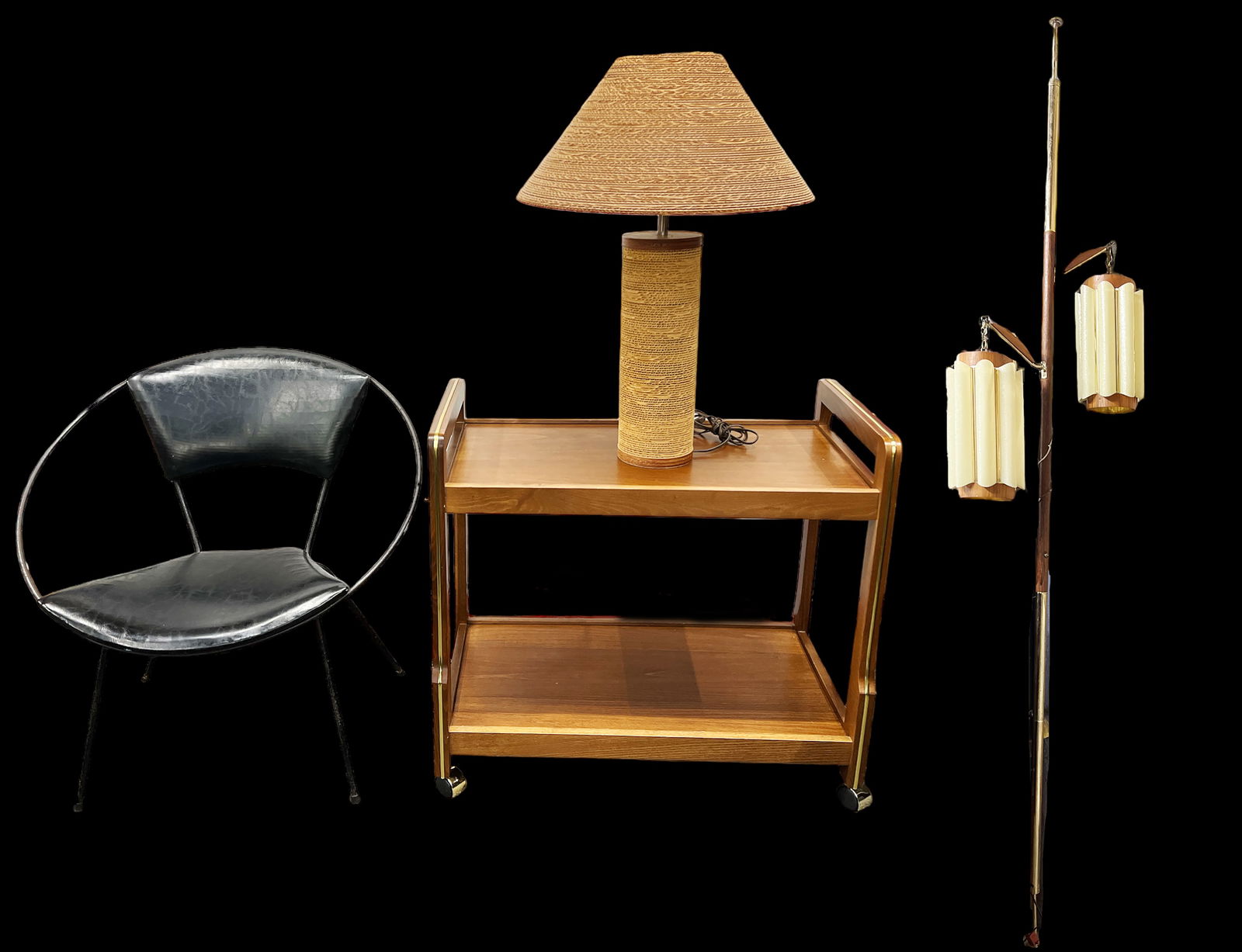 Mid-Century Modern Chair, Bar Cart, & Two Lamps. (1 of 3)