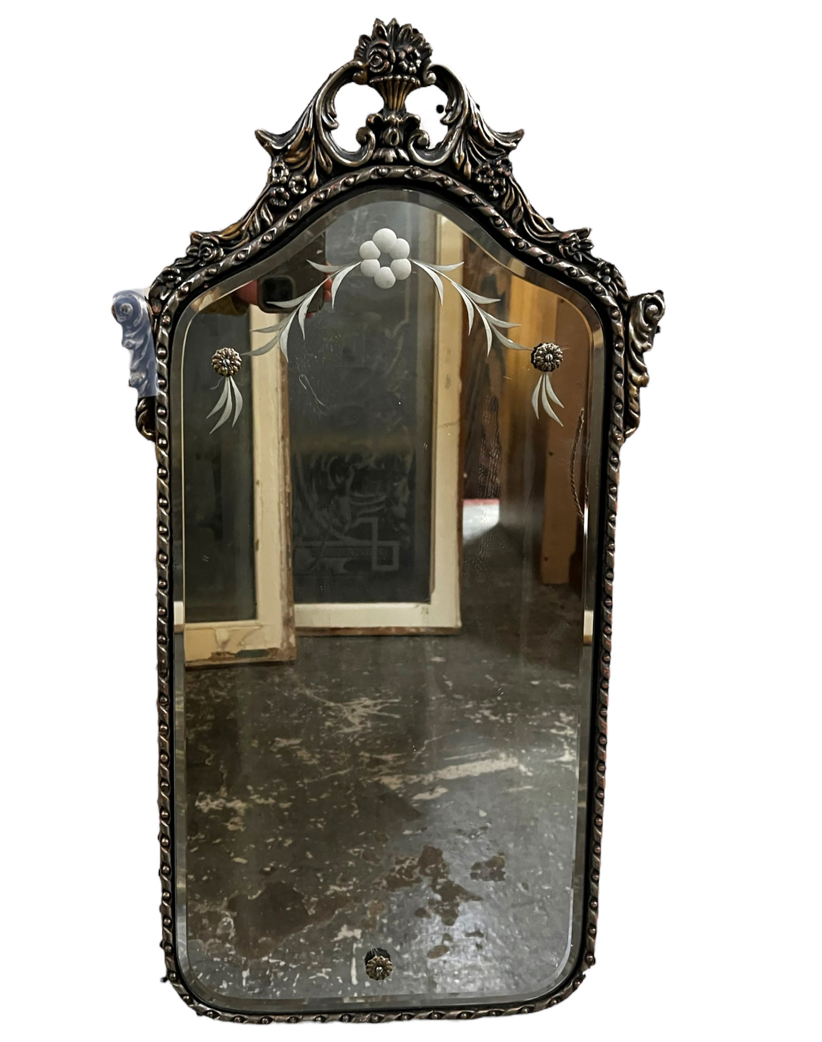 Small Bevelled Mirror. (1 of 2)