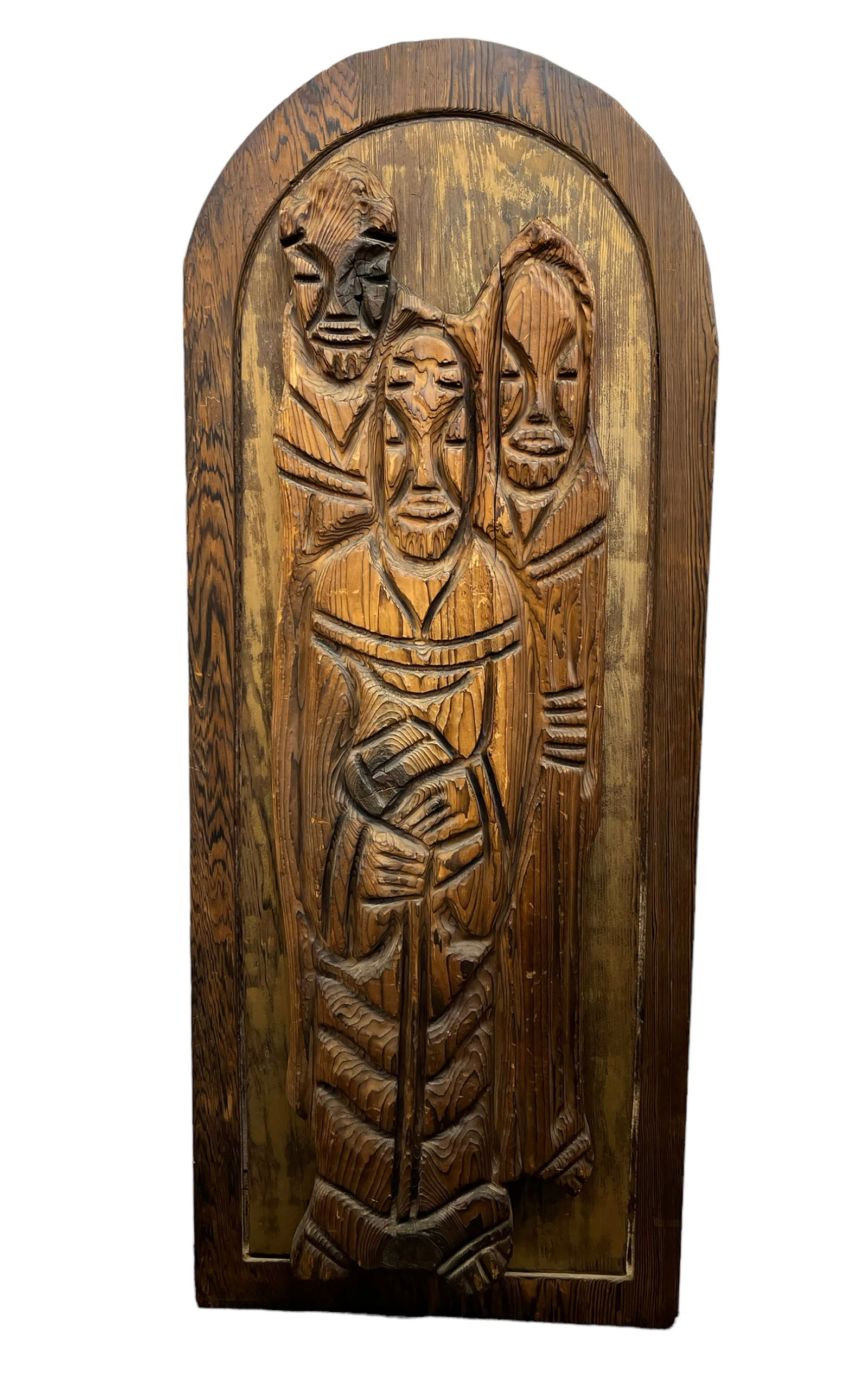 Wall Plaque with Carved Figures. (1 of 3)