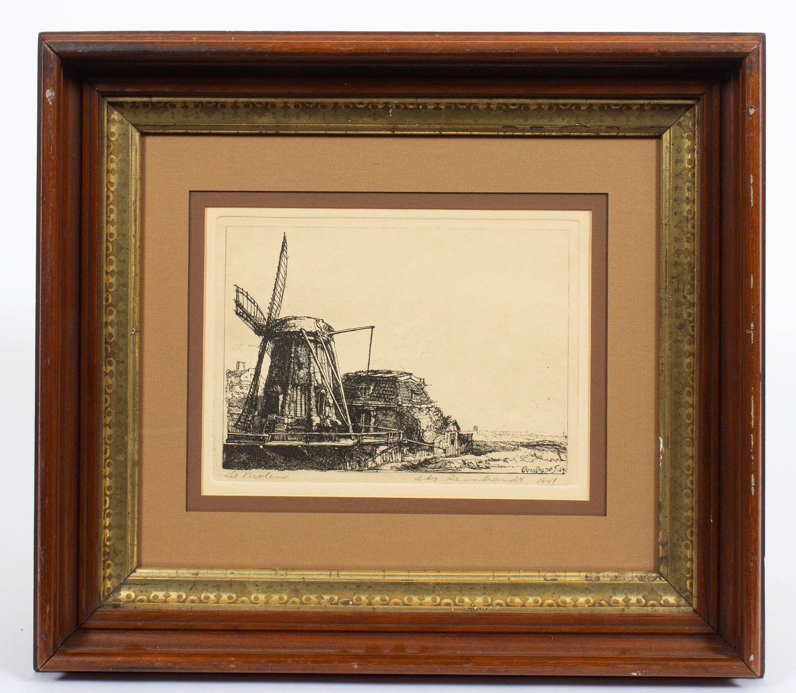 "the Windmill", Etching After Rembrandt. Auction