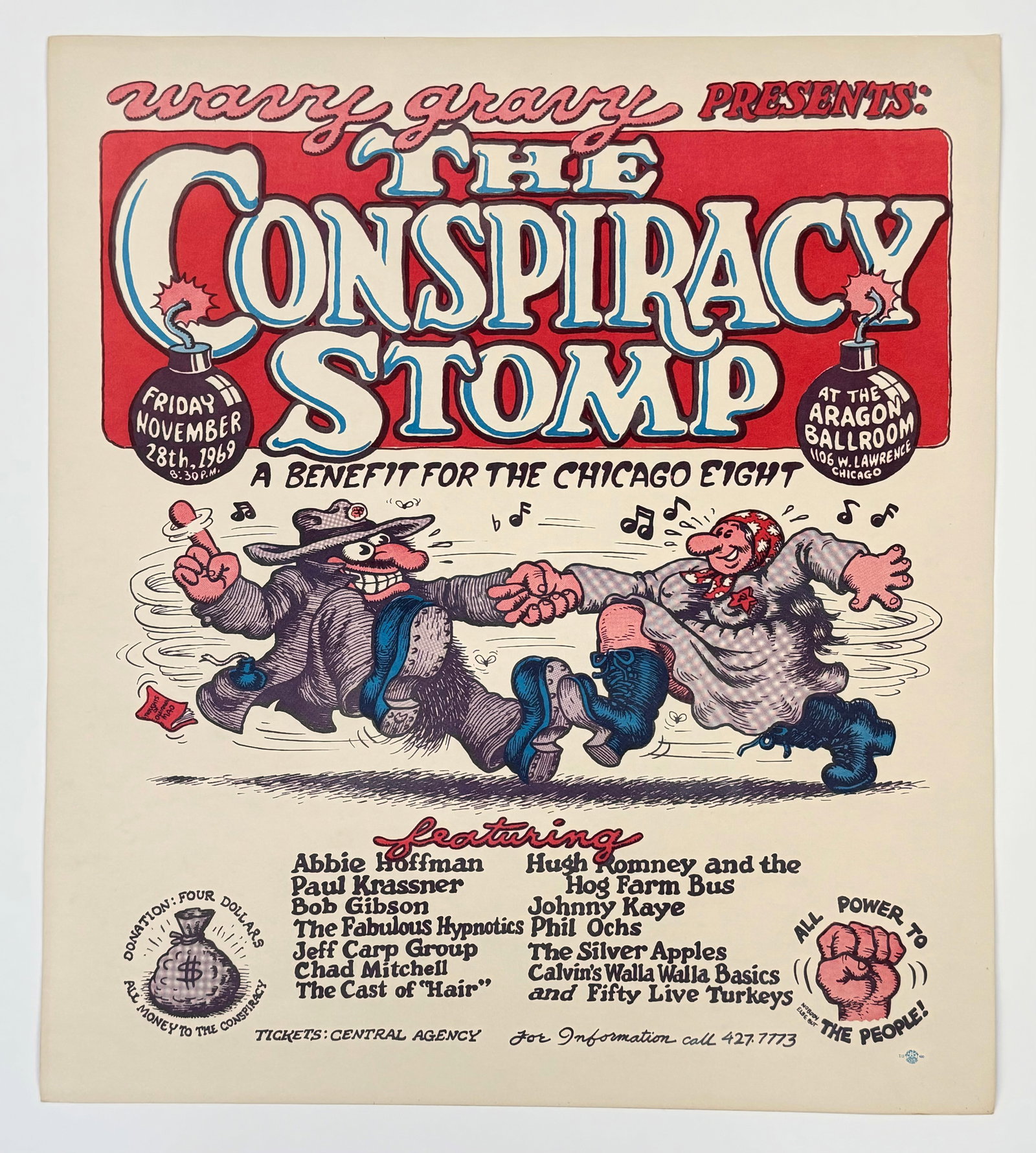 Robert Crumb "The Conspiracy Stomp" 1969 Poster. (1 of 5)