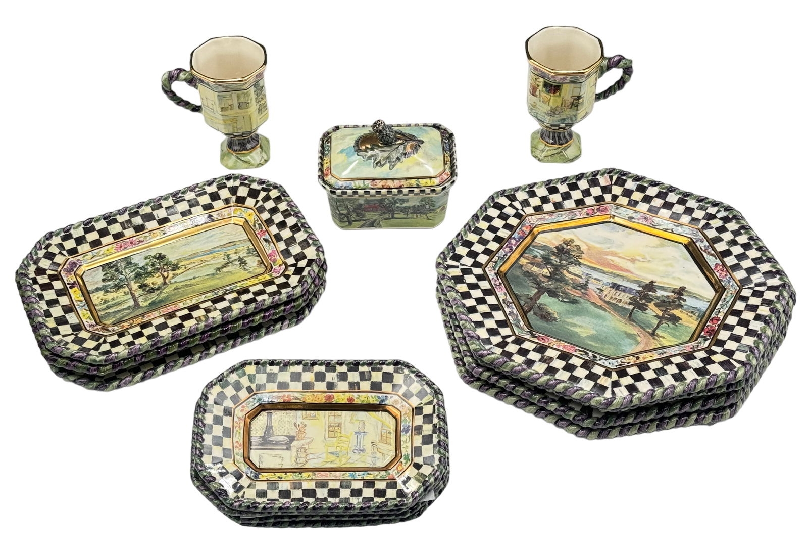 MacKenzie-Childs "MacLachlan" Partial Set. (1 of 9)