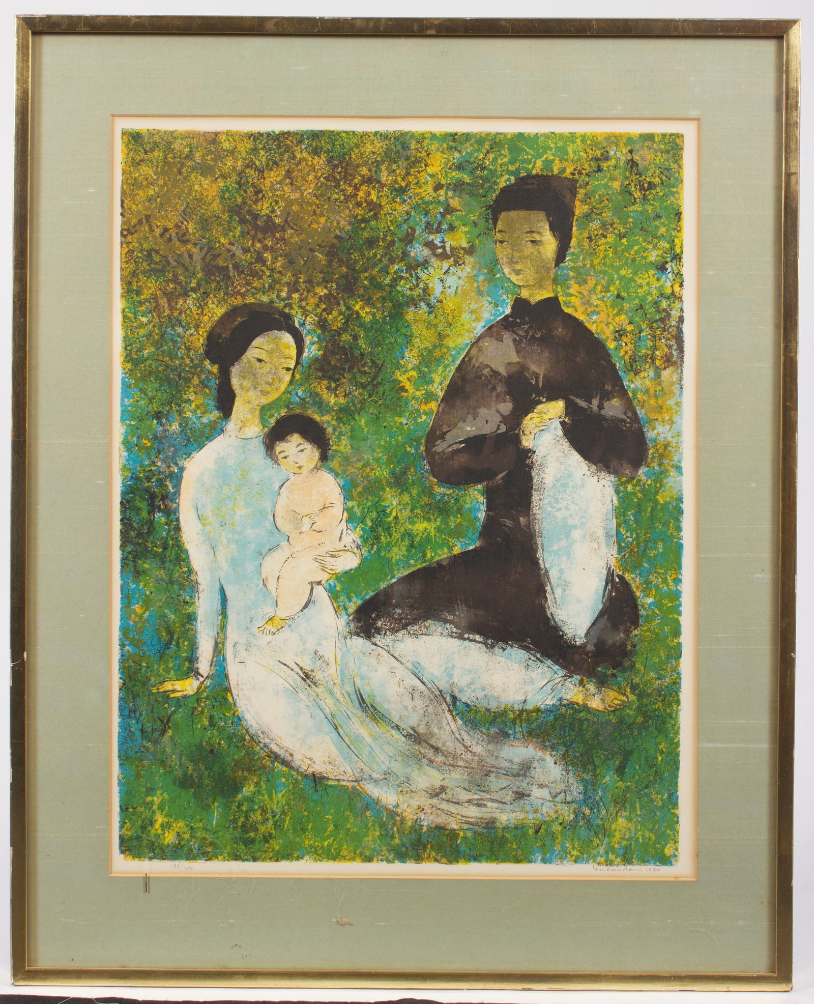 "La Famille", Lithograph by Vu Cao Dam. (1 of 8)