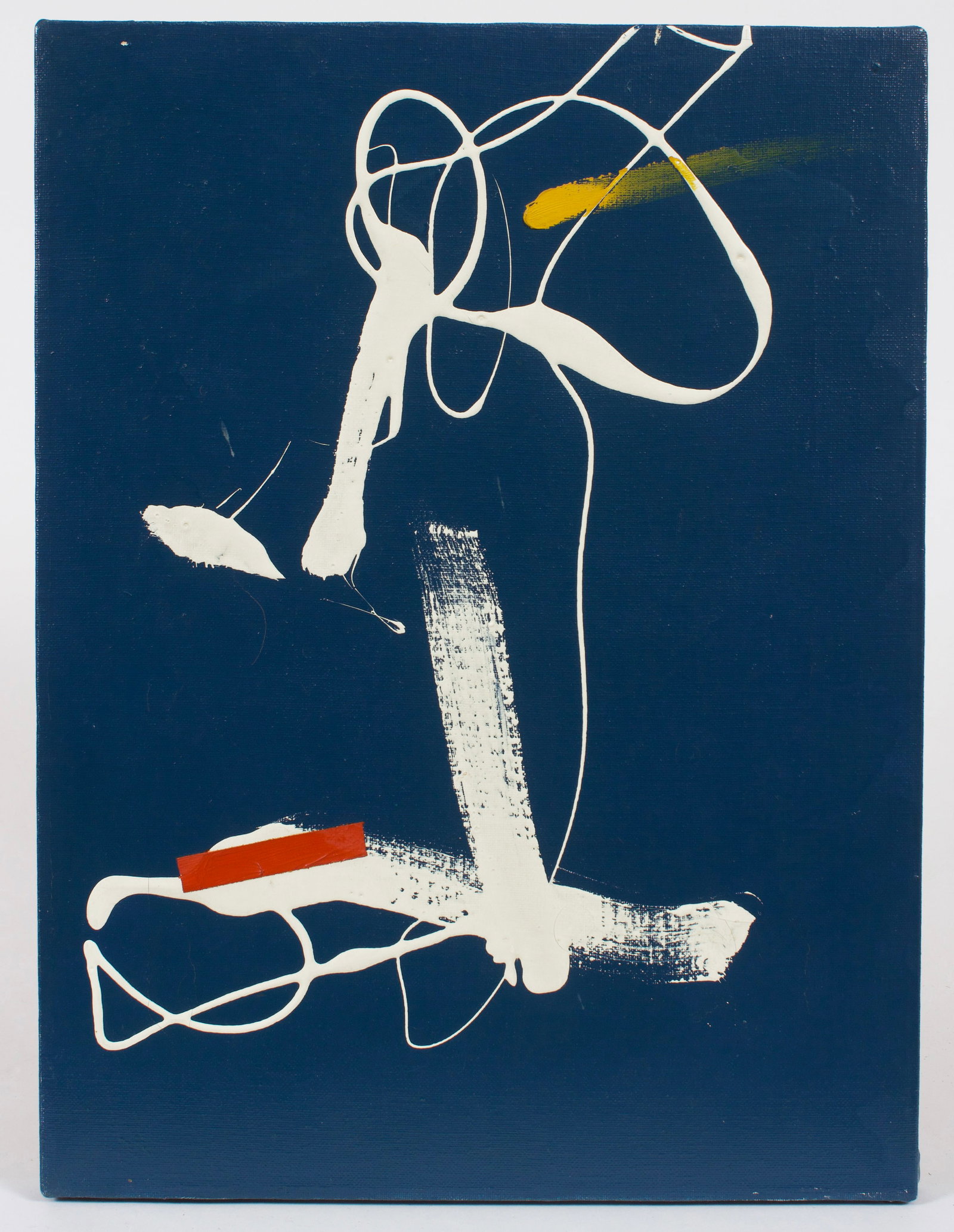 "Yogananda", Painting sgd. Giuseppe Napoli.: Giuseppe Napoli (American, 1929 - 1967). This unframed oil painting on canvas is signed on its stretcher and the back of the canvas. It is dated from 1964. The abstract piece shows splatters of colorf