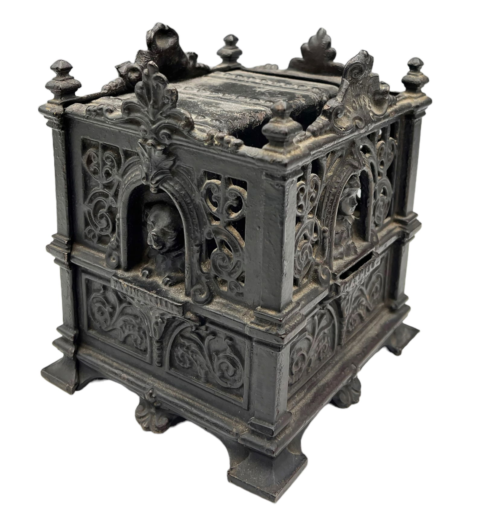 Antique Cast Iron Still Bank Fidelity Trust Vaults (1 of 8)