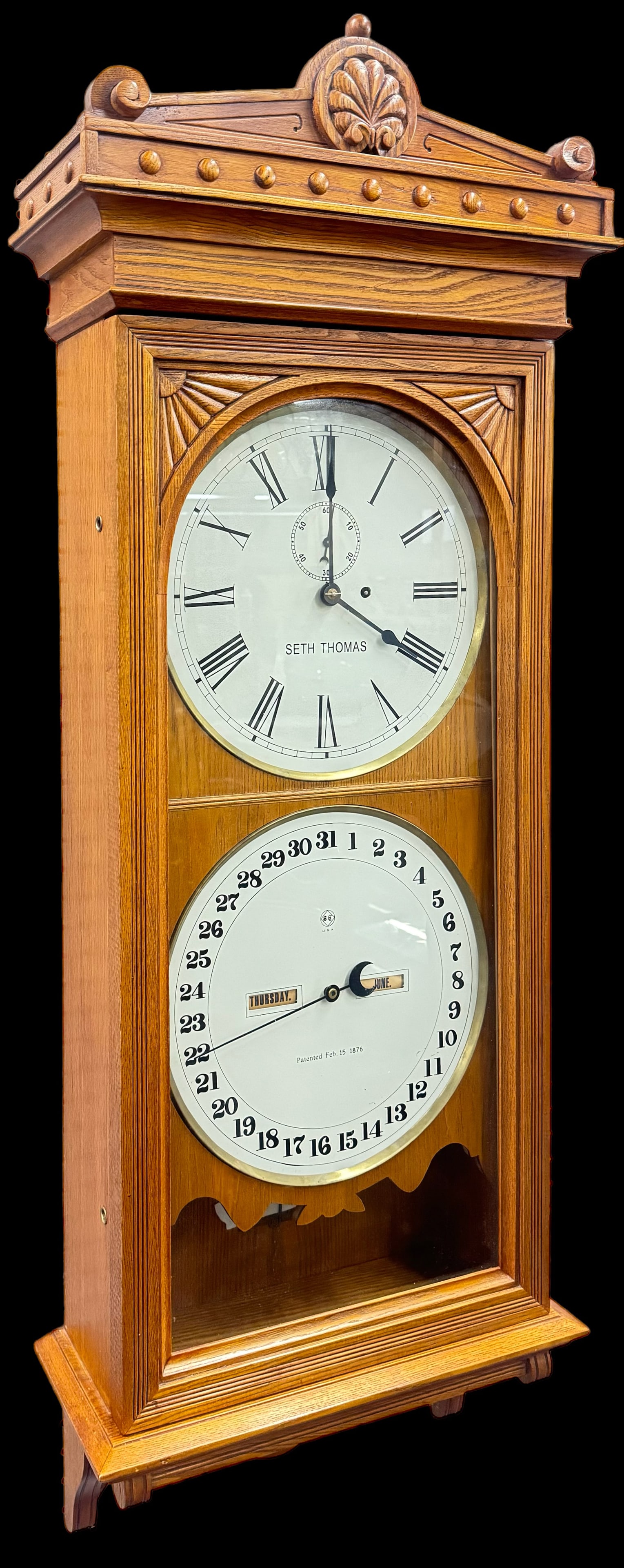 Seth Thomas Vintage 8 Day Calendar Clock. (1 of 3)