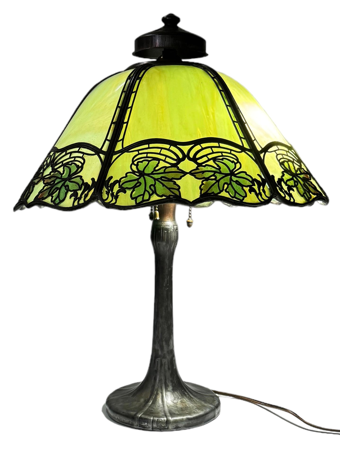 Handel Lamp w/ Jade Colored Slag Glass Shade. (1 of 5)