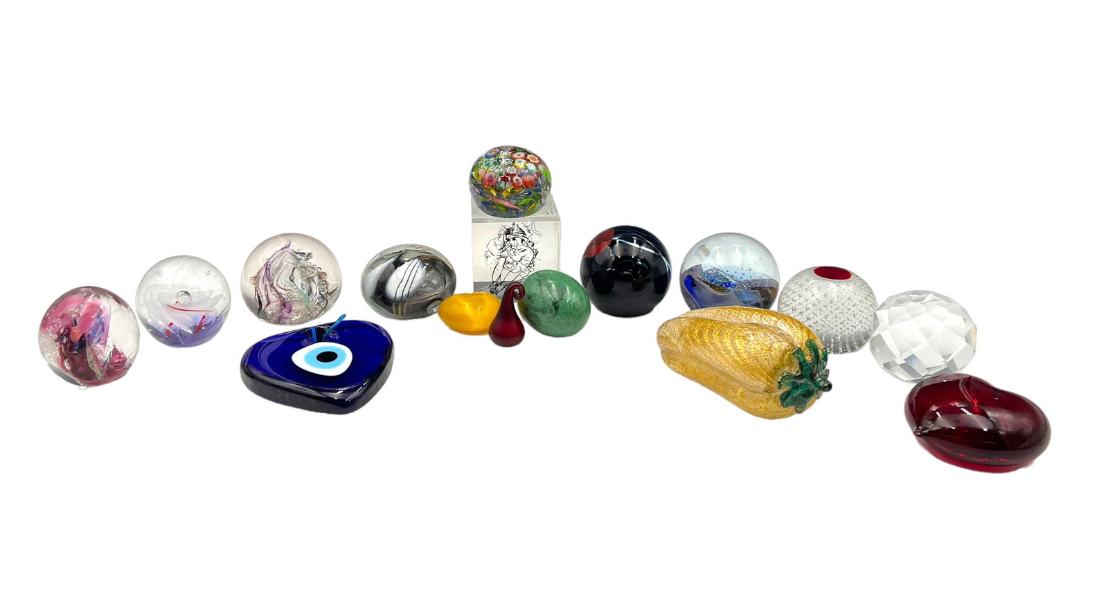 Lot of Assorted Art Glass Paperweights. (1 of 11)