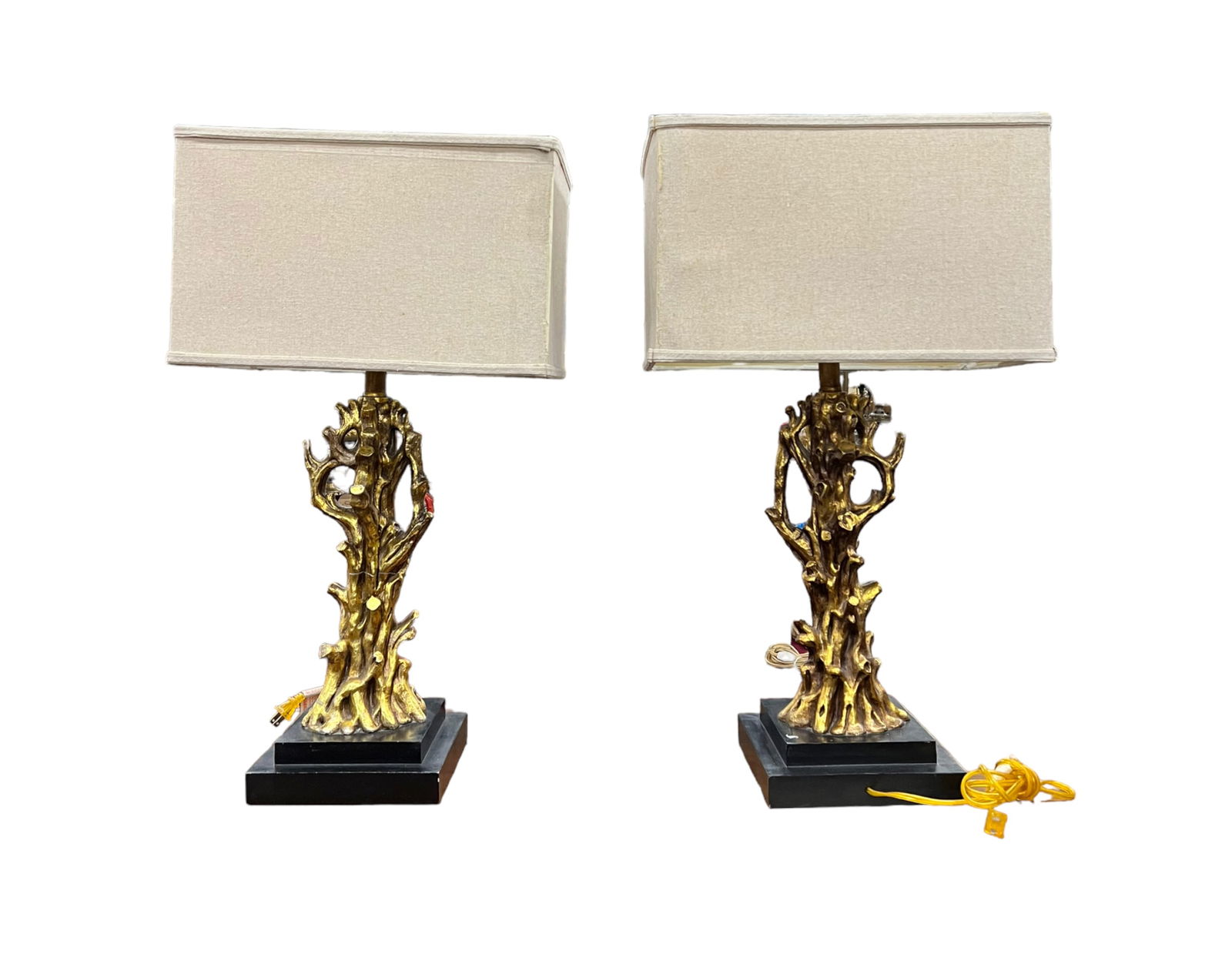 Pair of Gilded Coral Like Modern Lamps. (1 of 1)