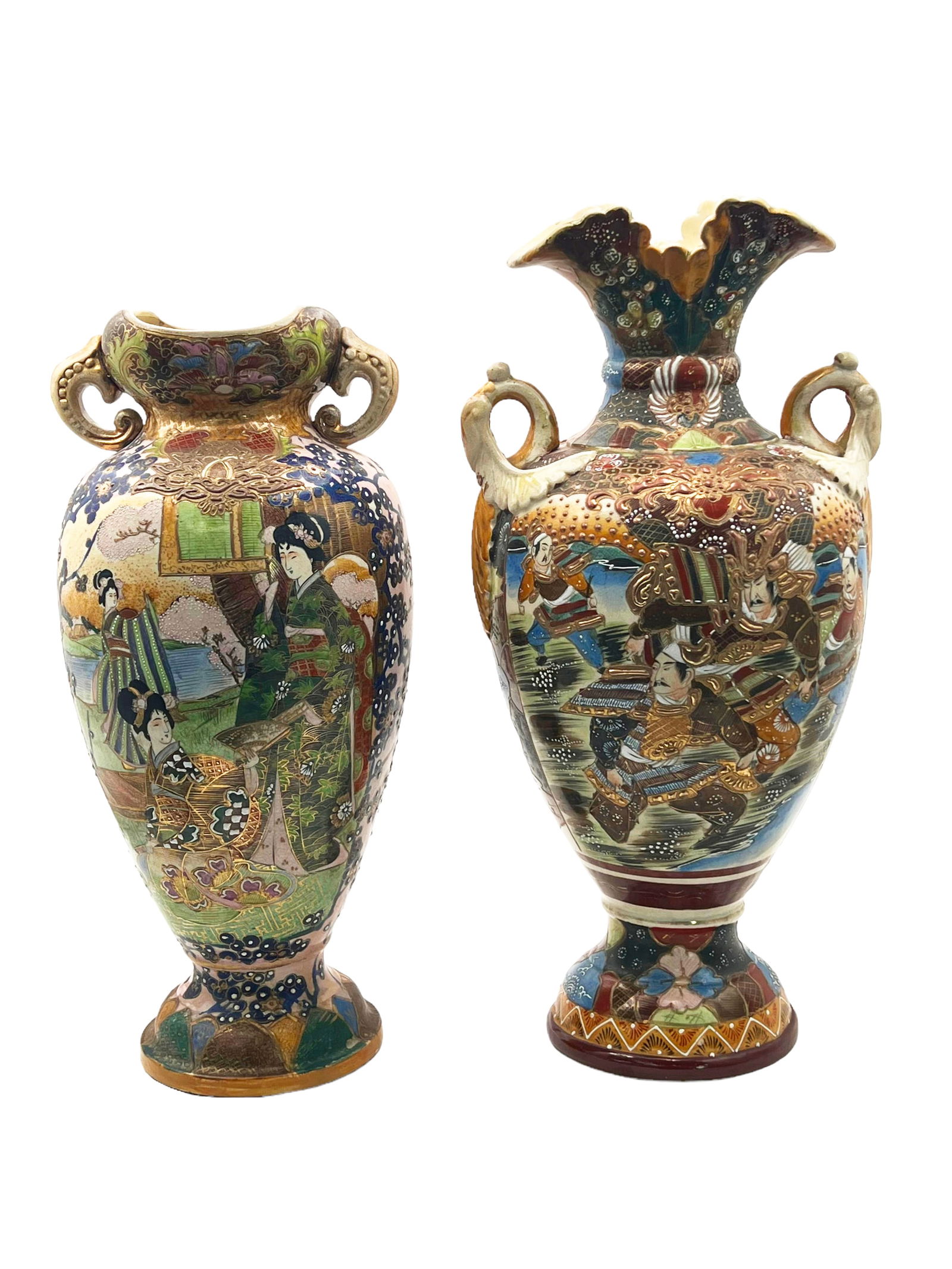Lot of Two Japanese Satsuma Vases. (1 of 4)