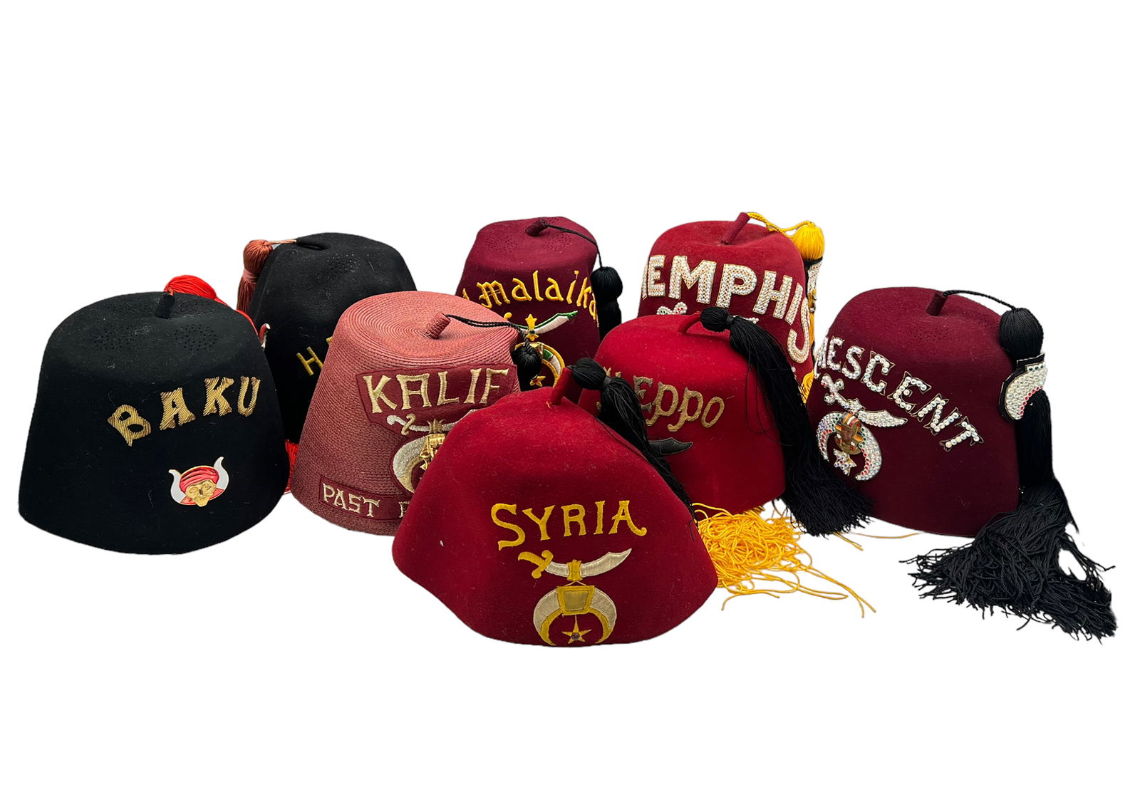 Lot of 8 Shriner's Fez Hats. (1 of 5)