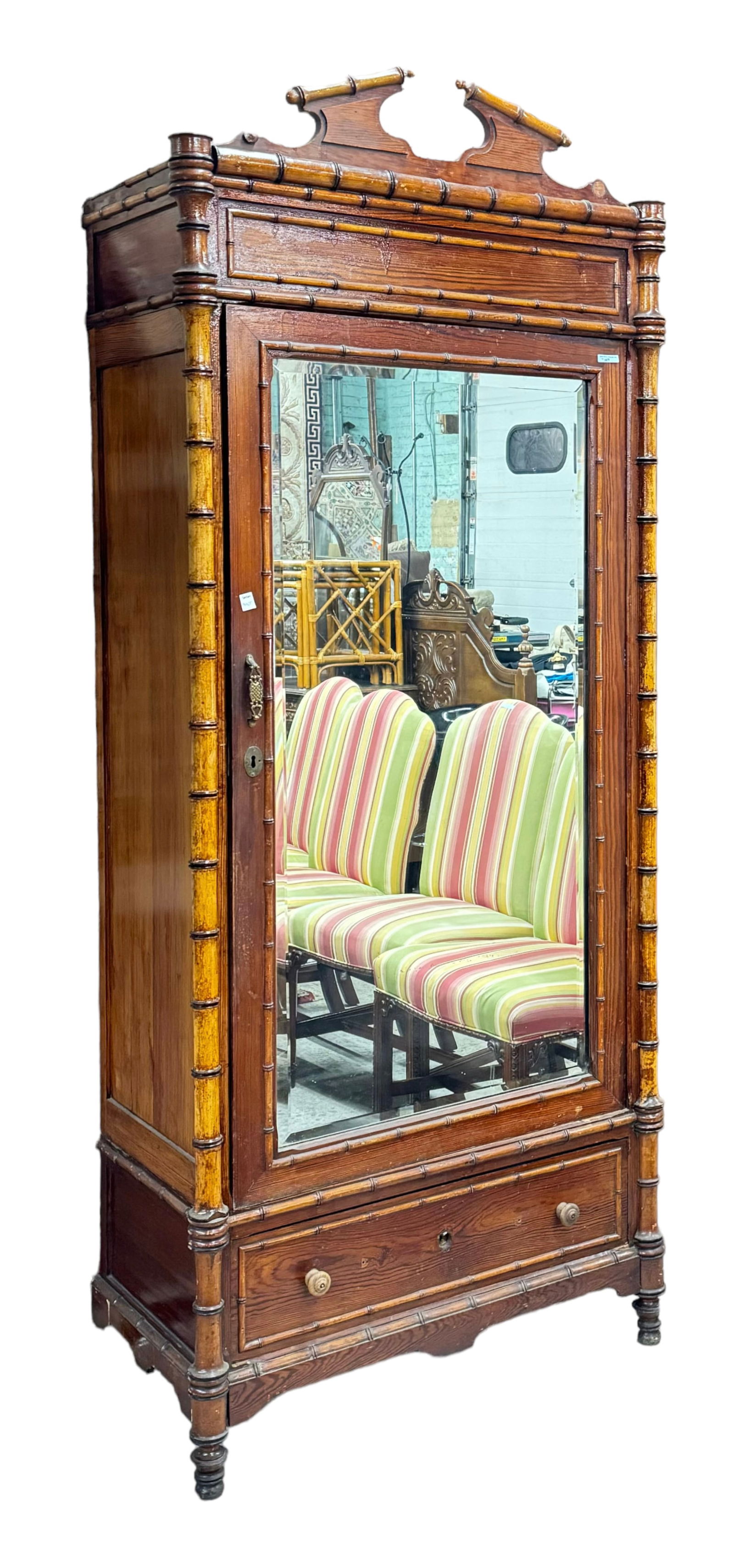 Antique Faux Bamboo Armoire. (1 of 1)