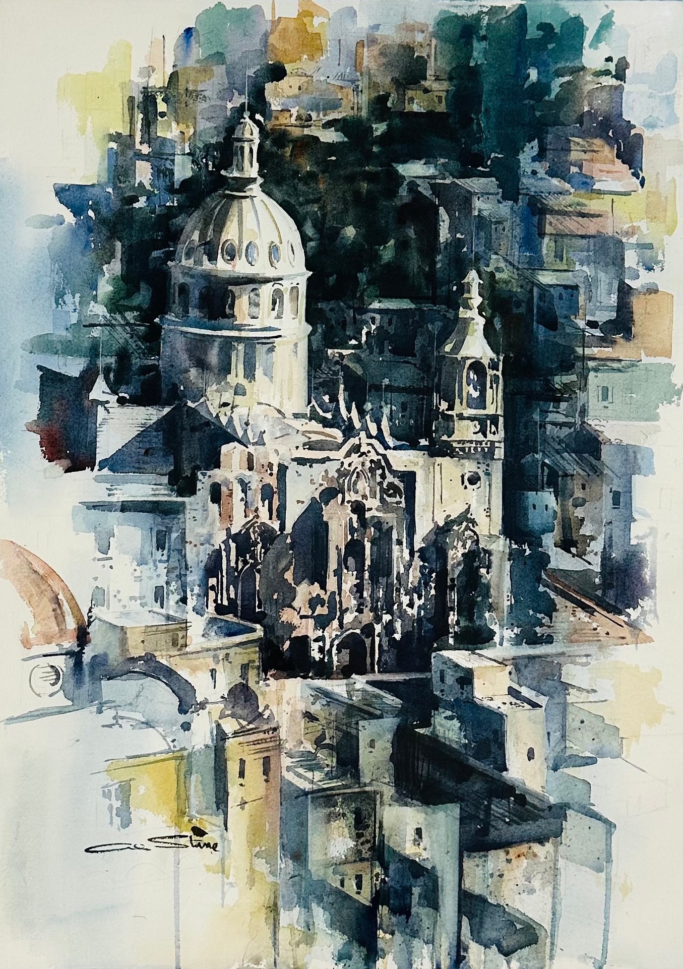 Watercolor Painting by Al Stine. (1 of 3)