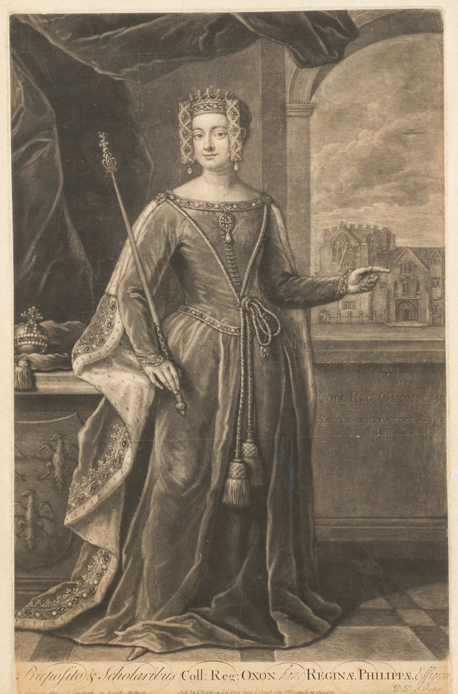 Engraving of Queen Philippa of Hainault. (1 of 6)