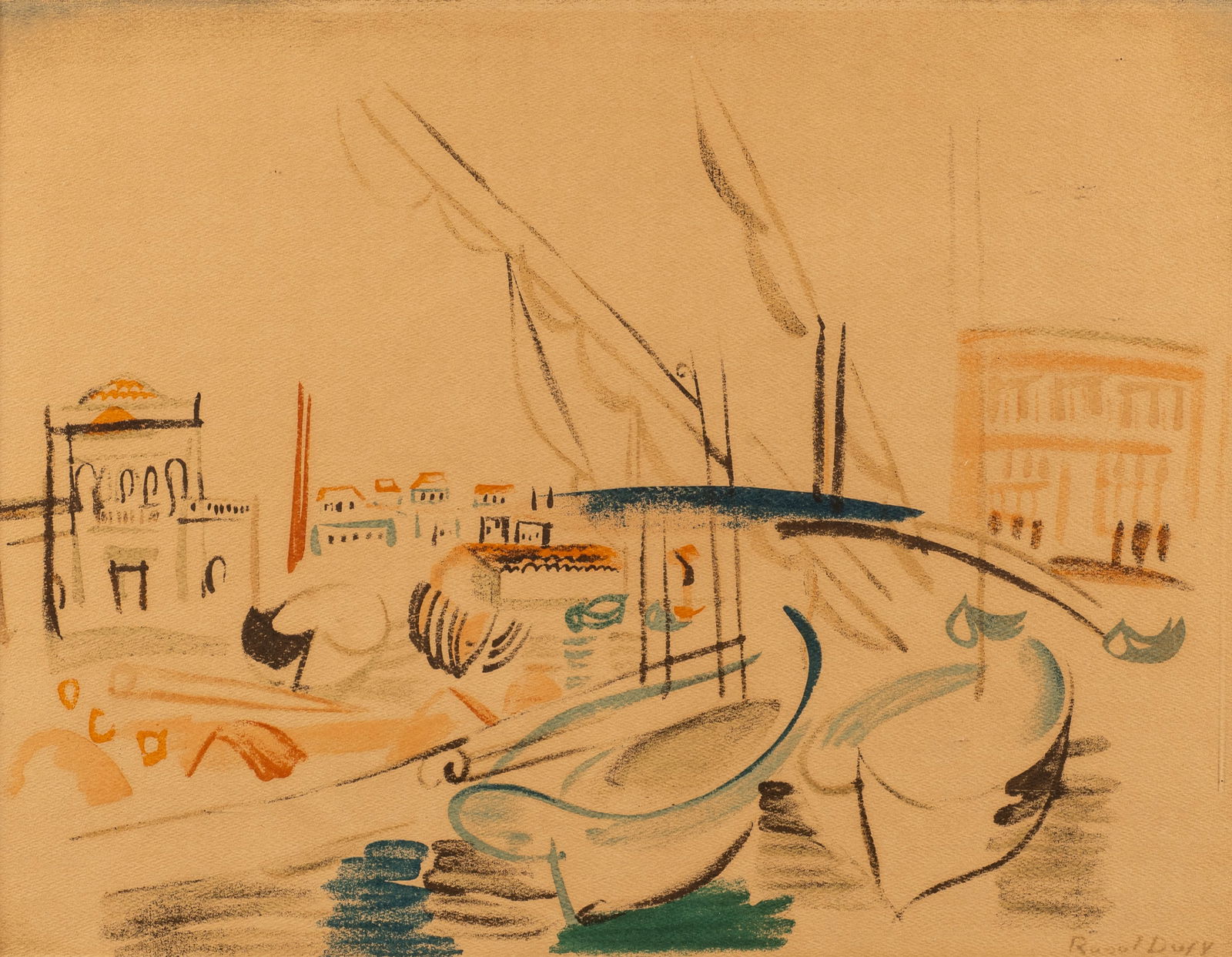Harbor Scene Lithograph, Raoul Dufy. (1 of 5)