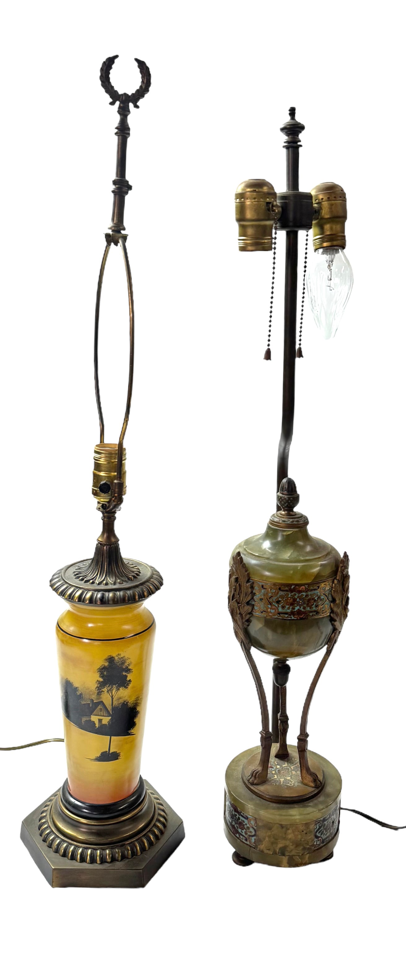 Lot of 2 Vintage Table Lamps - Champleve, etc. (1 of 2)