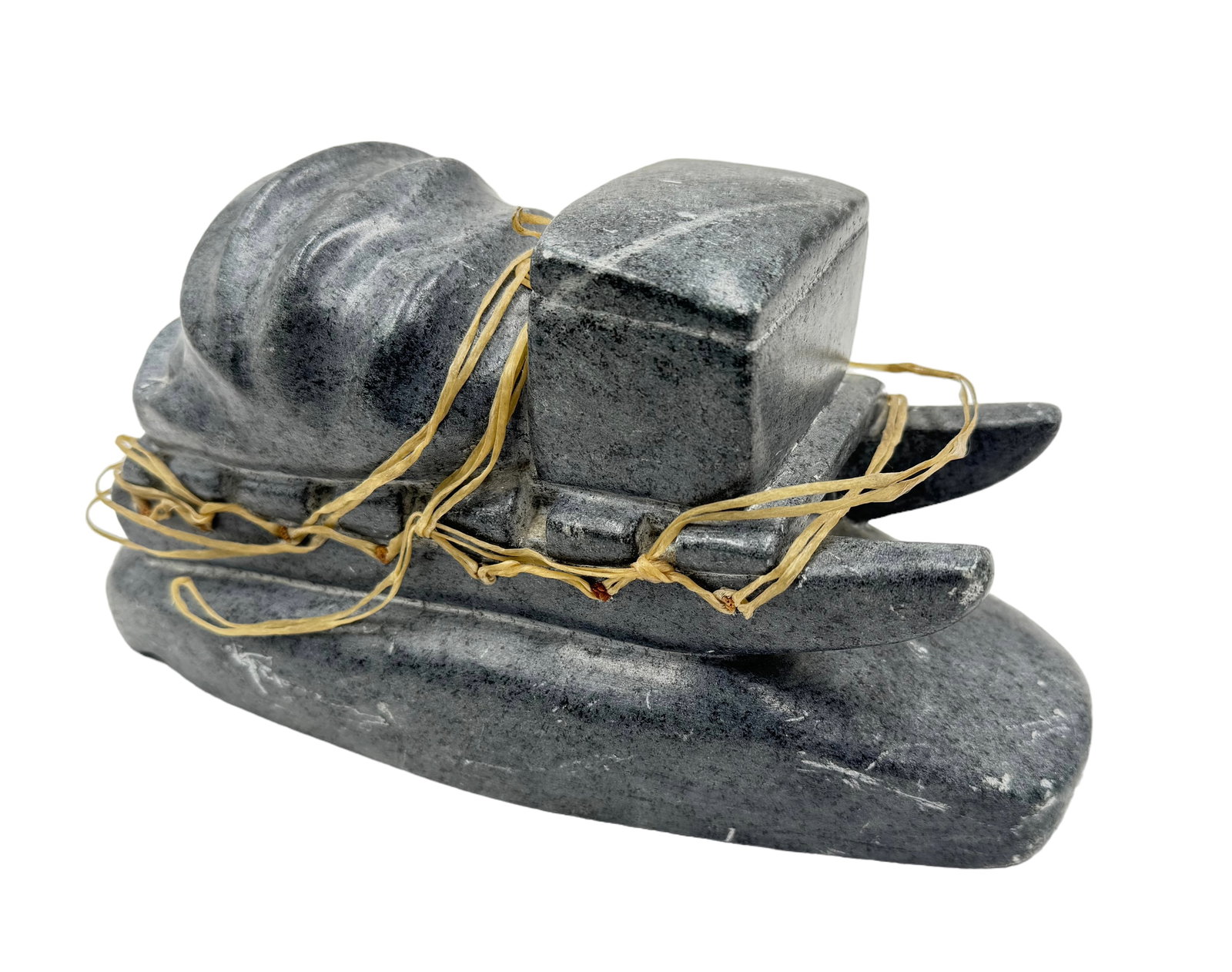 Inuit Carved Sculpture of Sled - Henry Anauta.: The piece is Signed on the underside. There are several Scratches and Chips. The figure's measurements are 9 1/4" x 4" x 4 1/2". In-House Shipping is Available. Please See our Website Regarding In-Hou