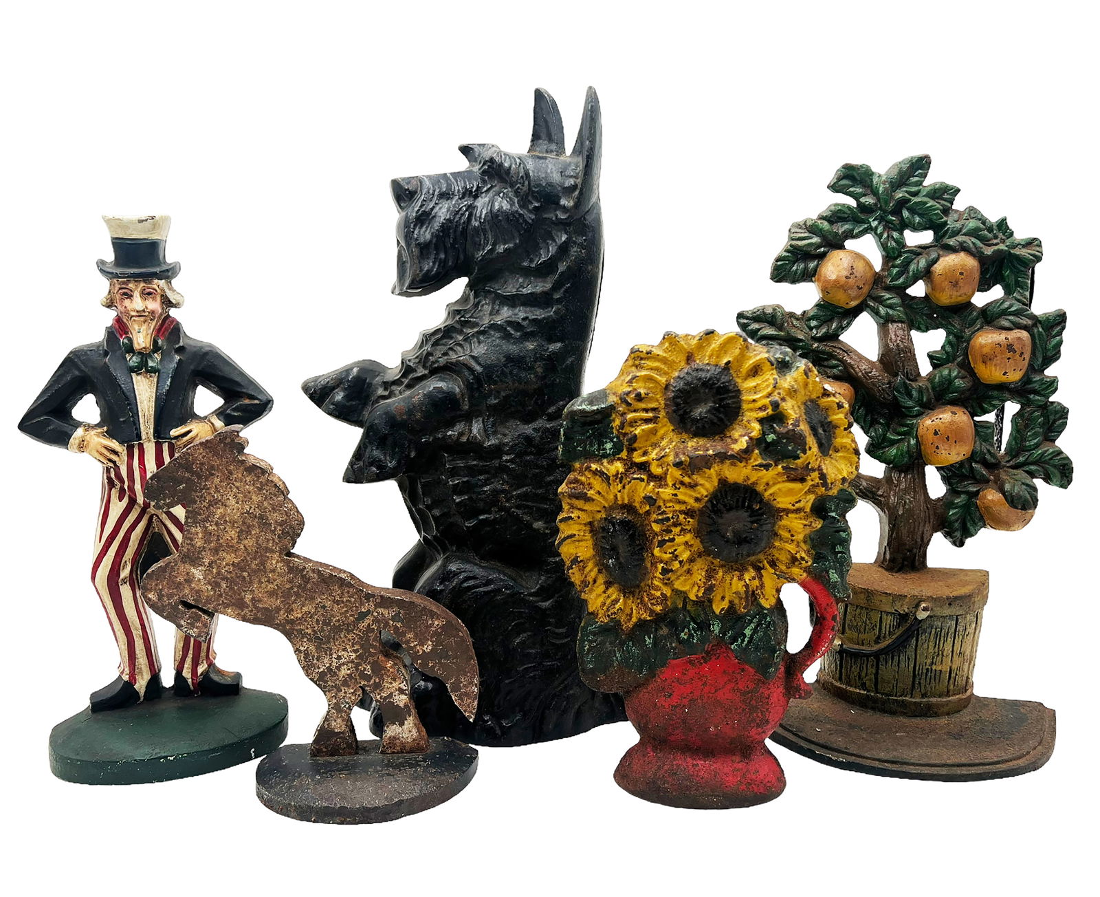 Lot: 5 Vintage Cast Iron Doorstops- Uncle Sam, etc (1 of 5)