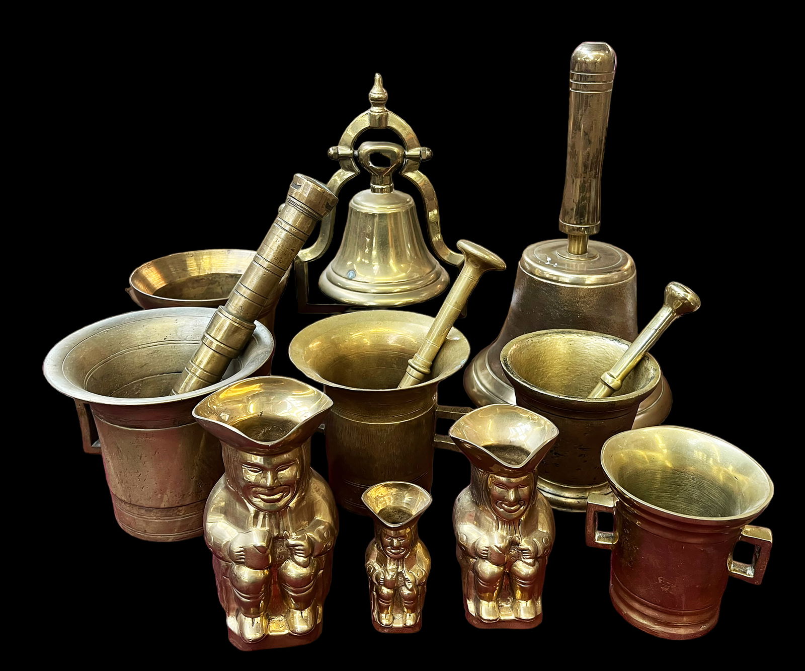 Lot of Assorted Brass Pcs.- Bells, Toby Jugs, etc. (1 of 3)