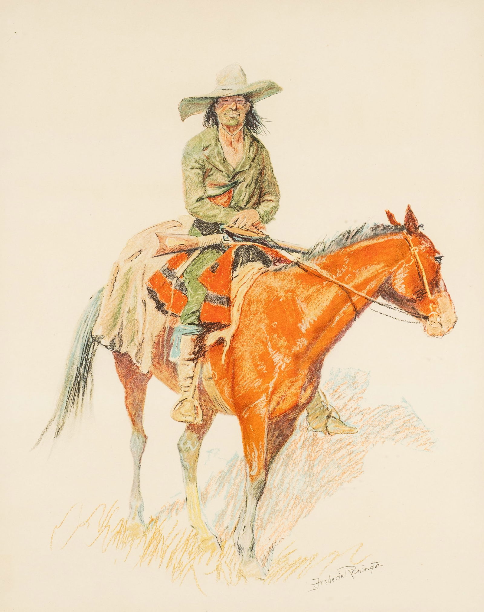 Lithograph of "Old Ramon", Frederic Remington. (1 of 5)