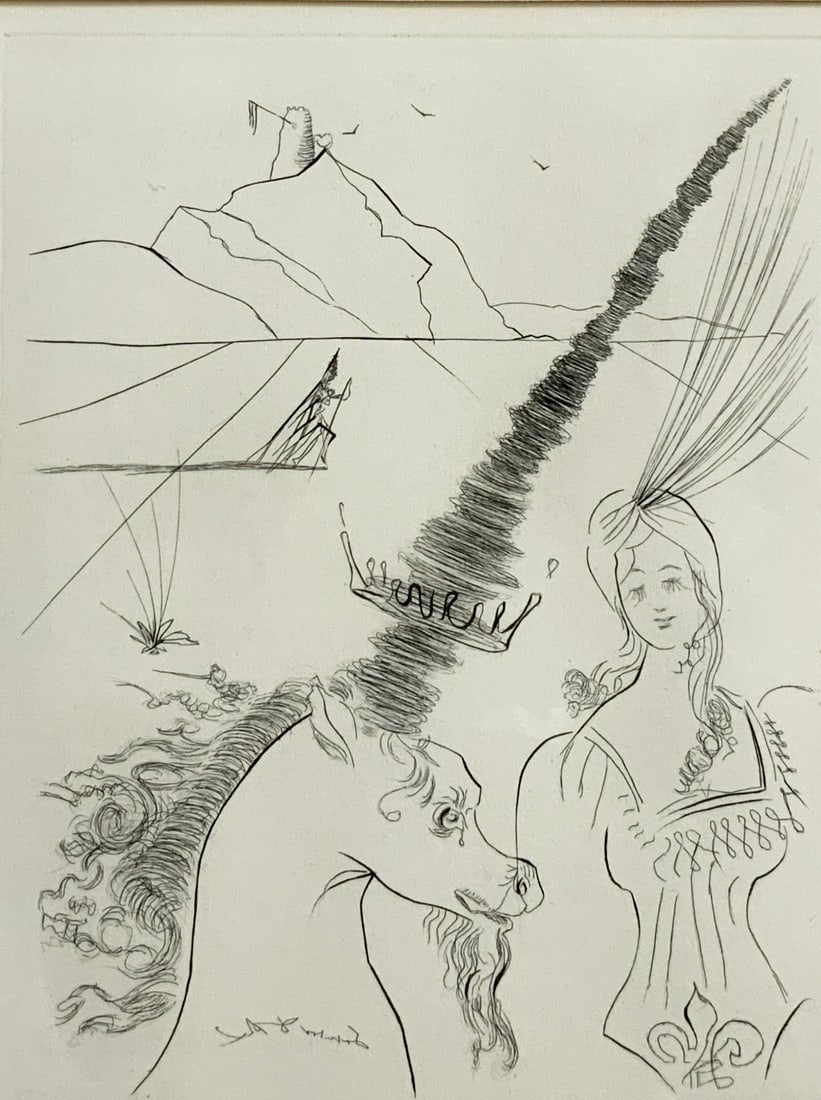 Salvador Dali Etching. (1 of 4)