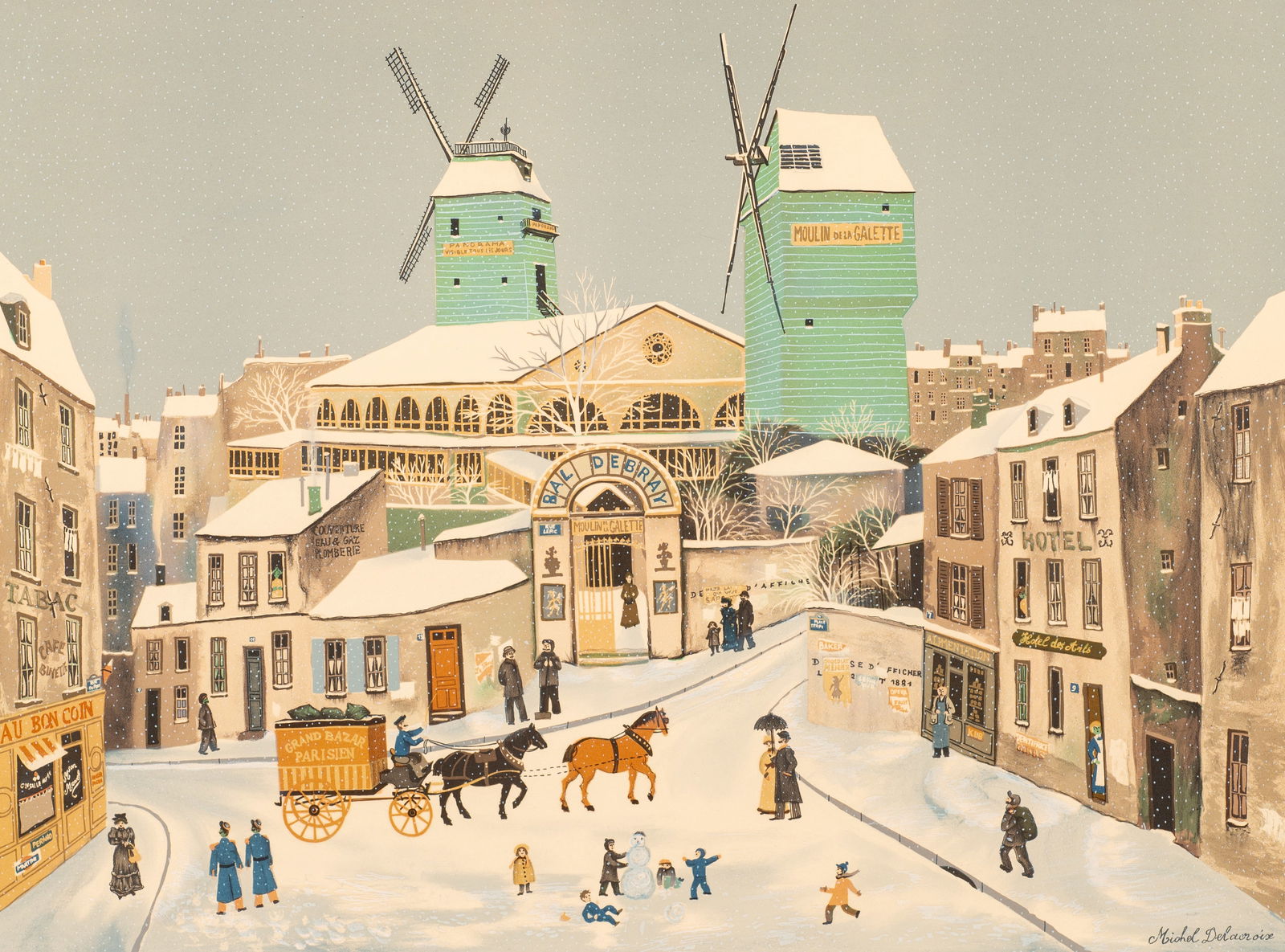 Moulin de la Galette Lithograph, Michel Delacroix. (1 of 5)