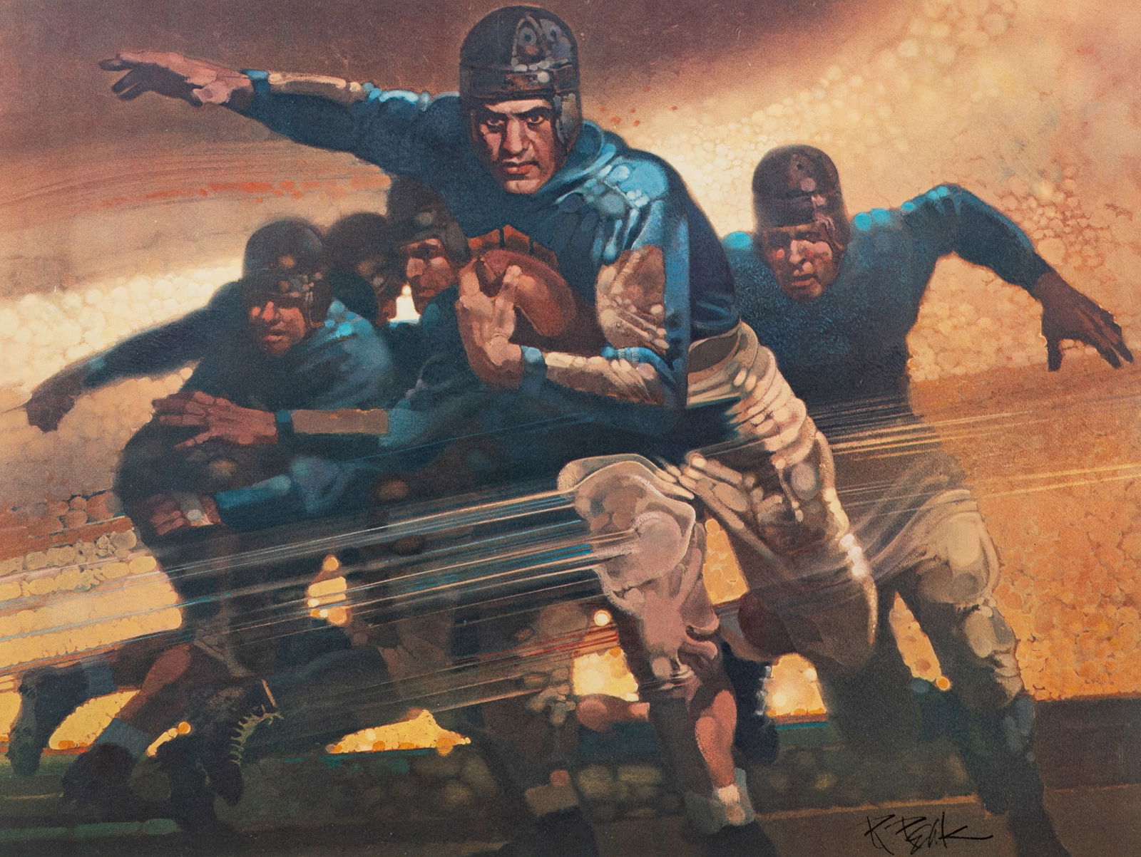 Offset Lithograph, Signed by Bob Peak & Red Grange (1 of 8)