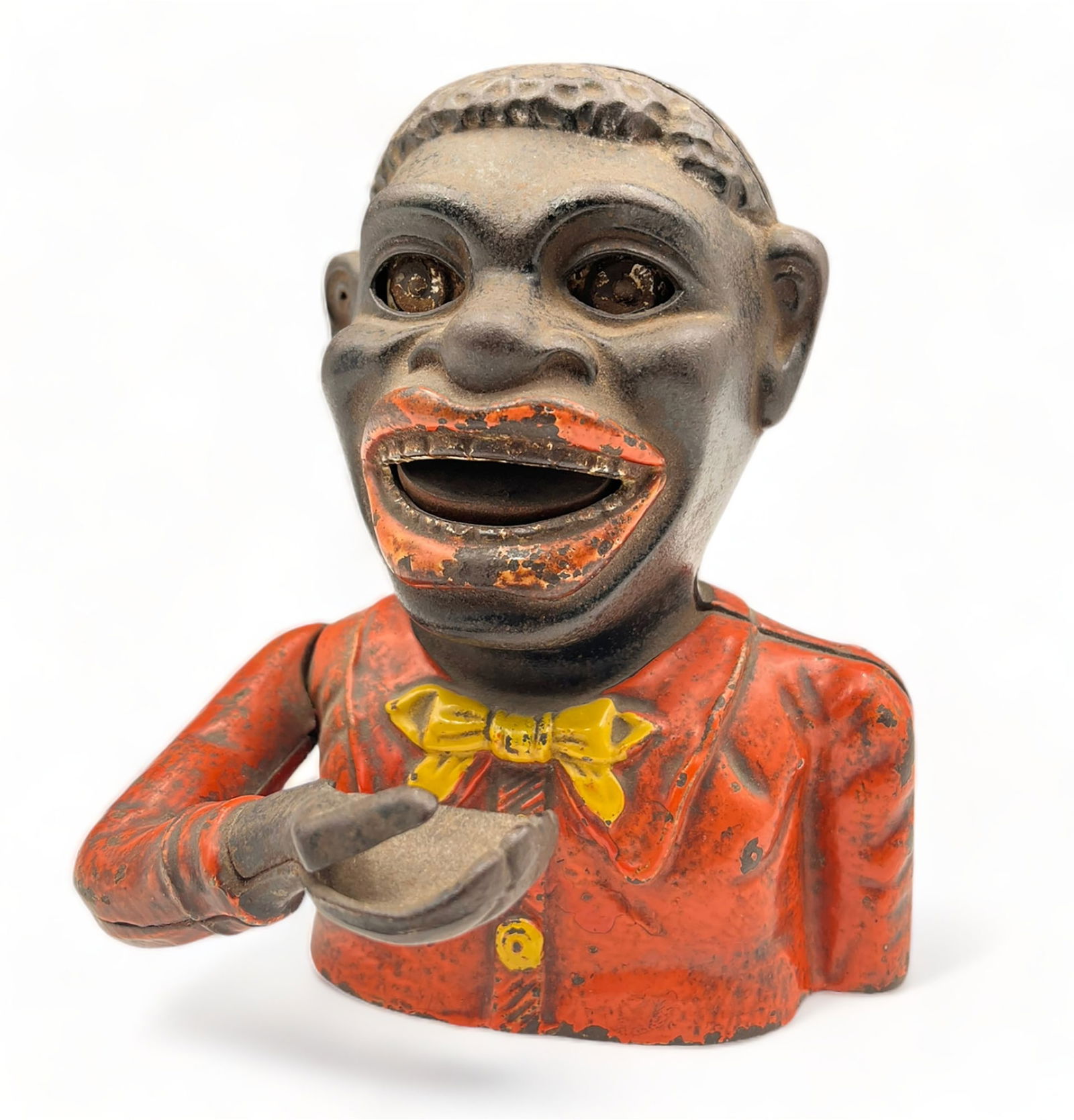 J & E Stevens Co. Old Cast Iron Figural Bank. (1 of 4)